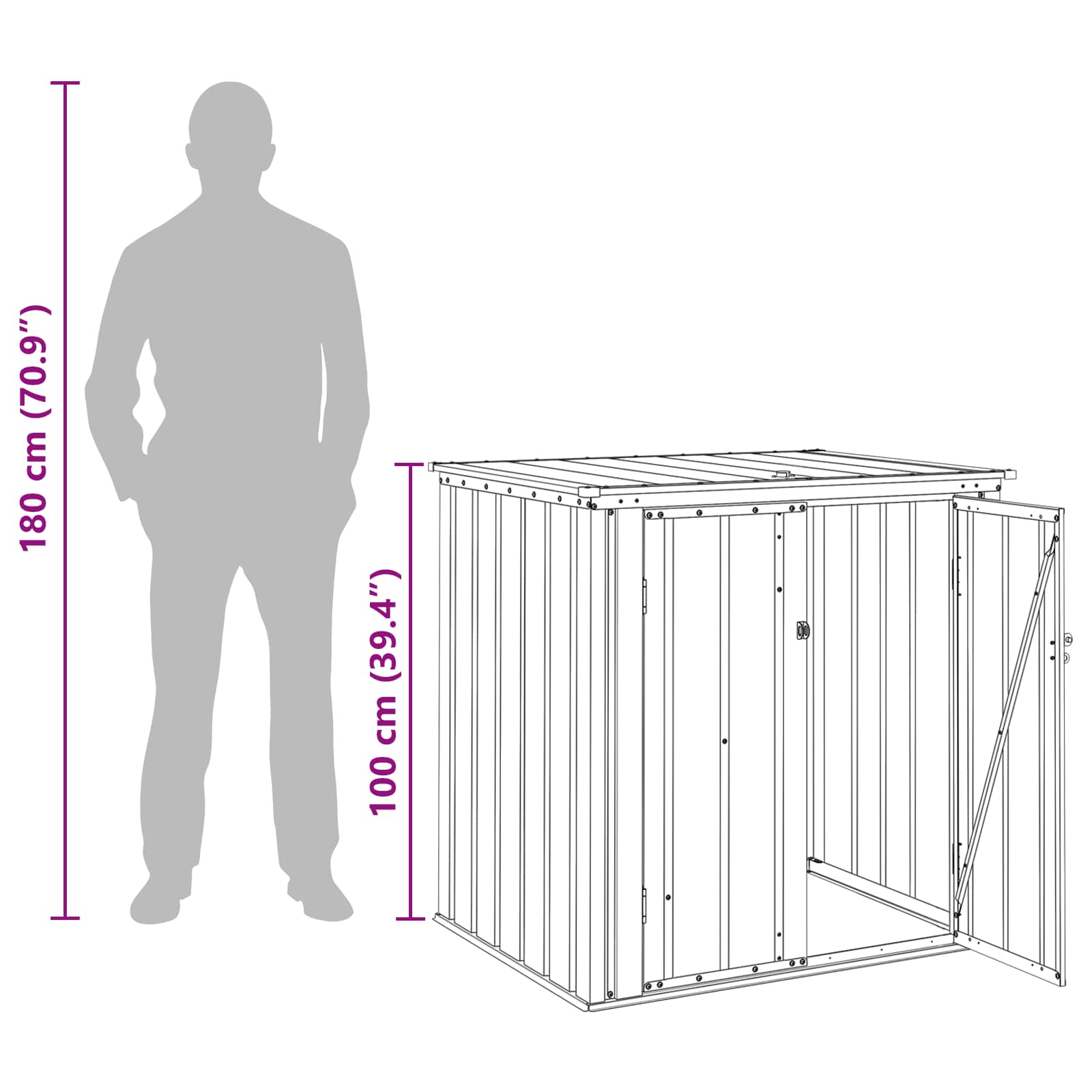 Gartenlagerbox Schwarz 101,5 x 82 x 100 cm Stahl