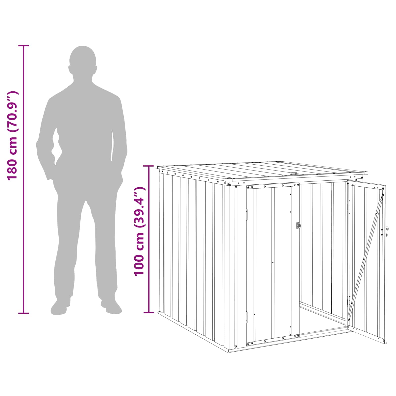 Gartenlagerbox Schwarz 101,5 x 107 x 100 cm Stahl