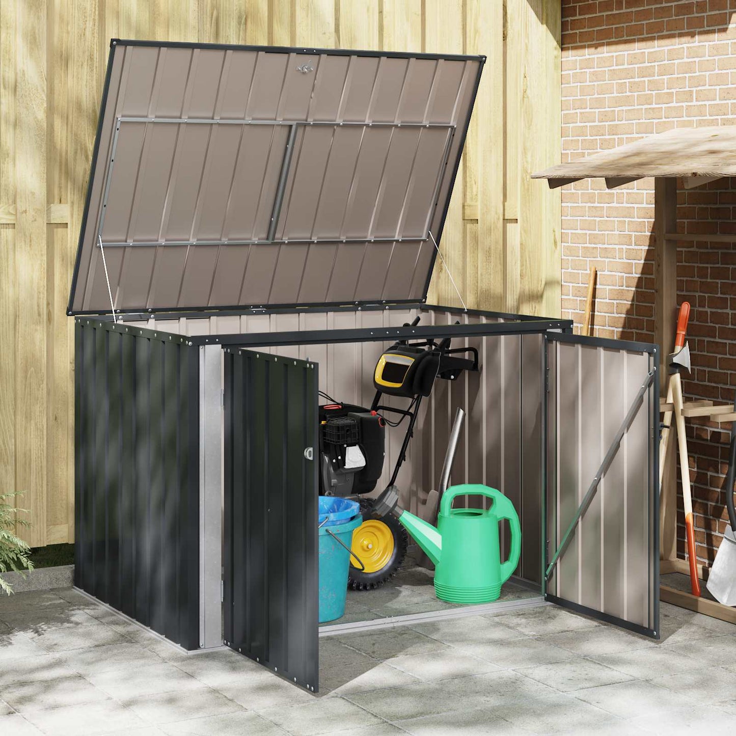 Gartenlagerbox Schwarz 151,5 x 107 x 100 cm Stahl