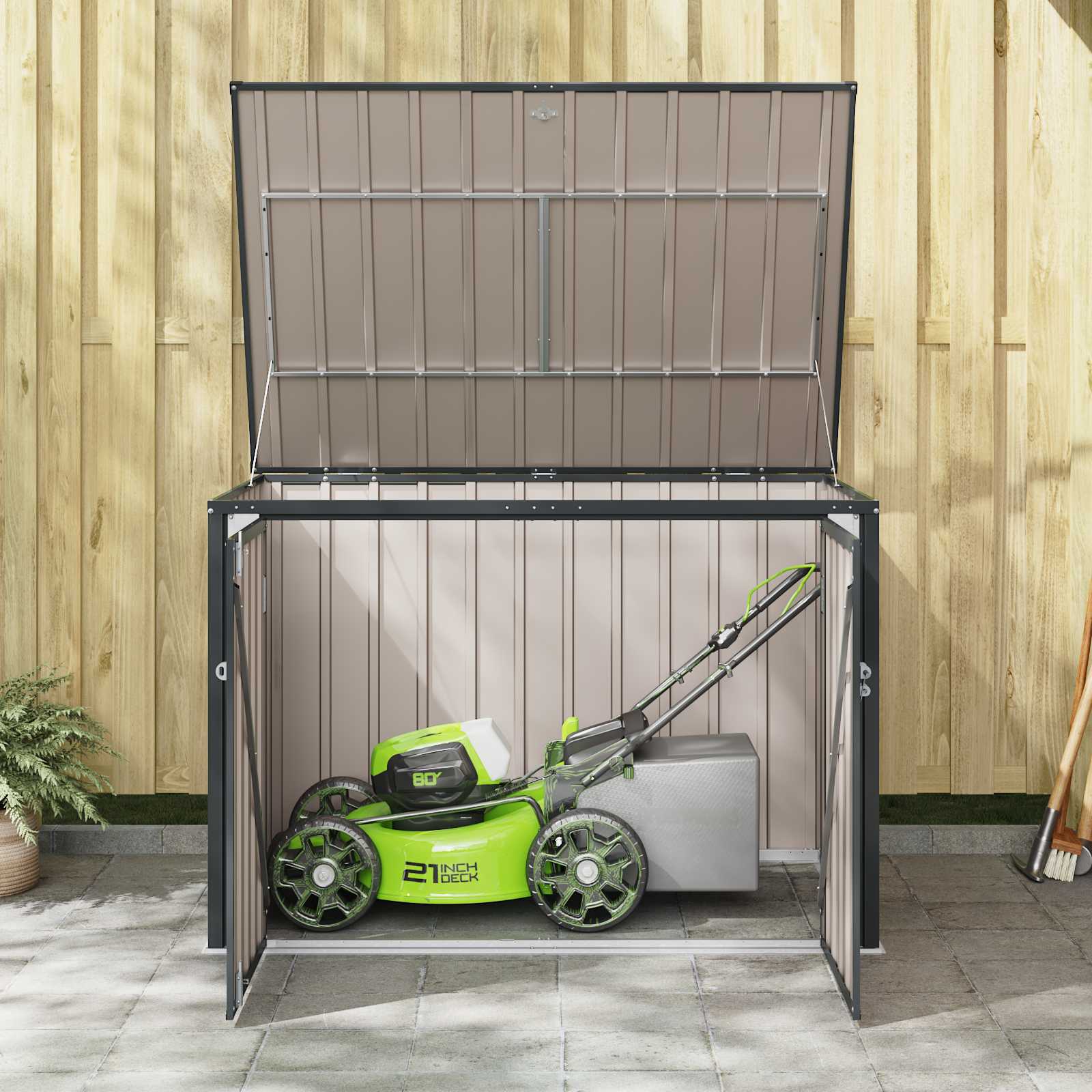 Gartenlagerbox Schwarz 151,5 x 107 x 100 cm Stahl