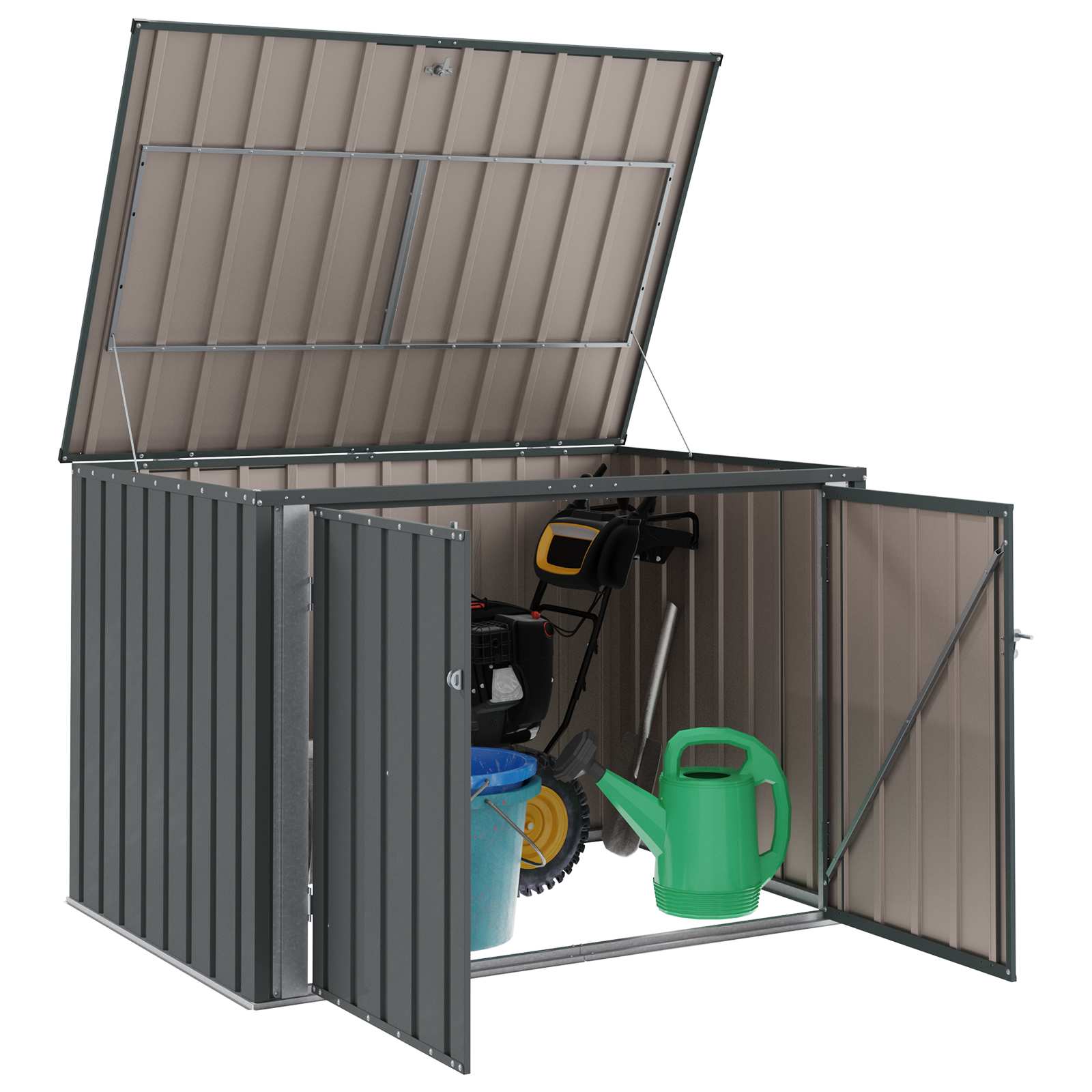 Gartenlagerbox Schwarz 151,5 x 107 x 100 cm Stahl