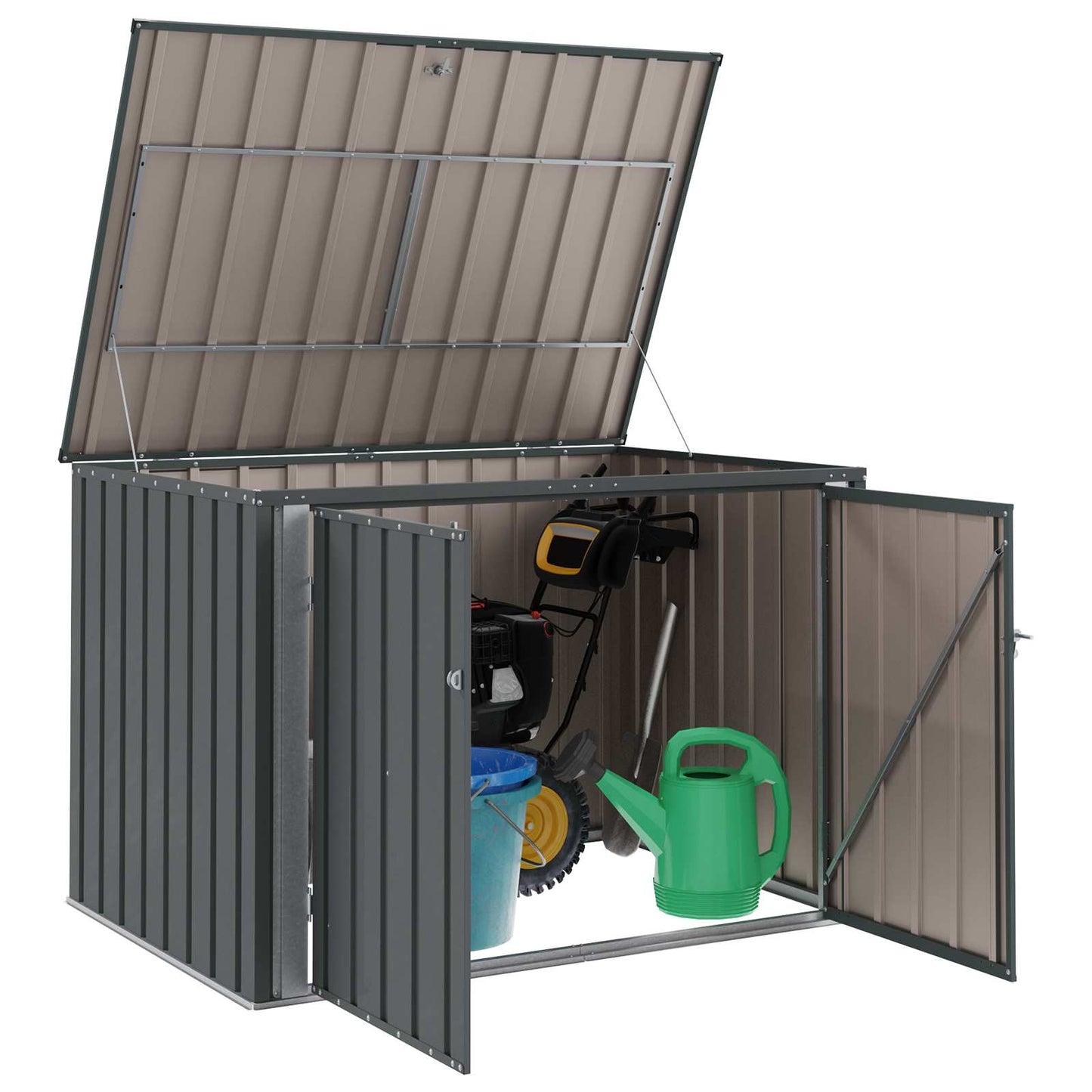 Gartenlagerbox Schwarz 151,5 x 107 x 100 cm Stahl