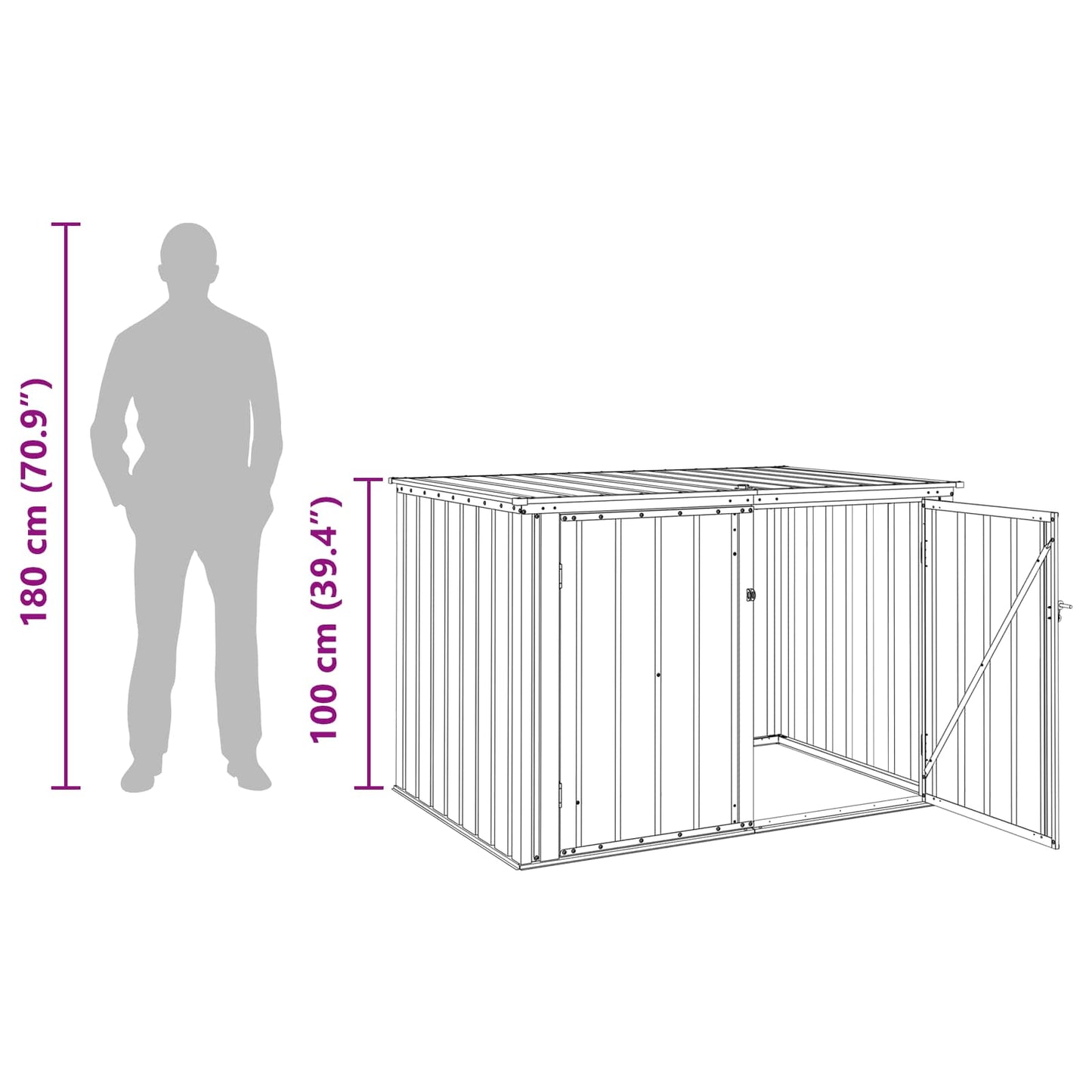 Gartenlagerbox Schwarz 151,5 x 107 x 100 cm Stahl