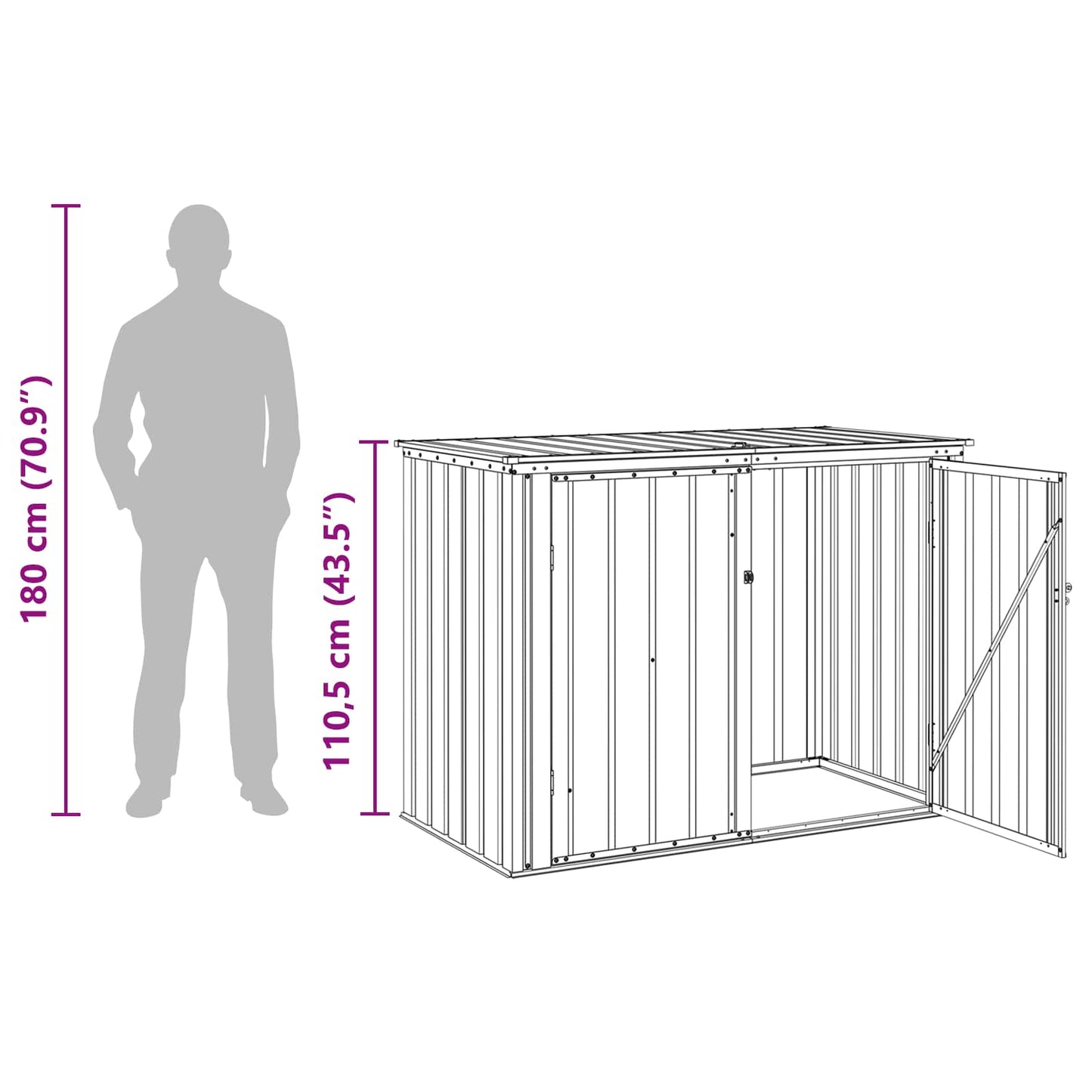 Gartenlagerbox Schwarz 151,5 x 82 x 110,5 cm Stahl