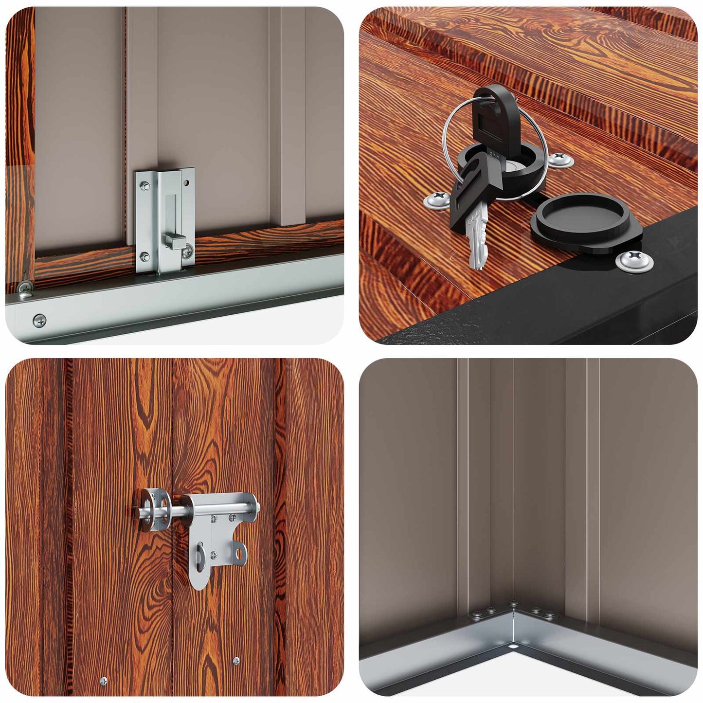Gartenlagerbox Braun 151,5 x 82 x 110,5 cm Stahl