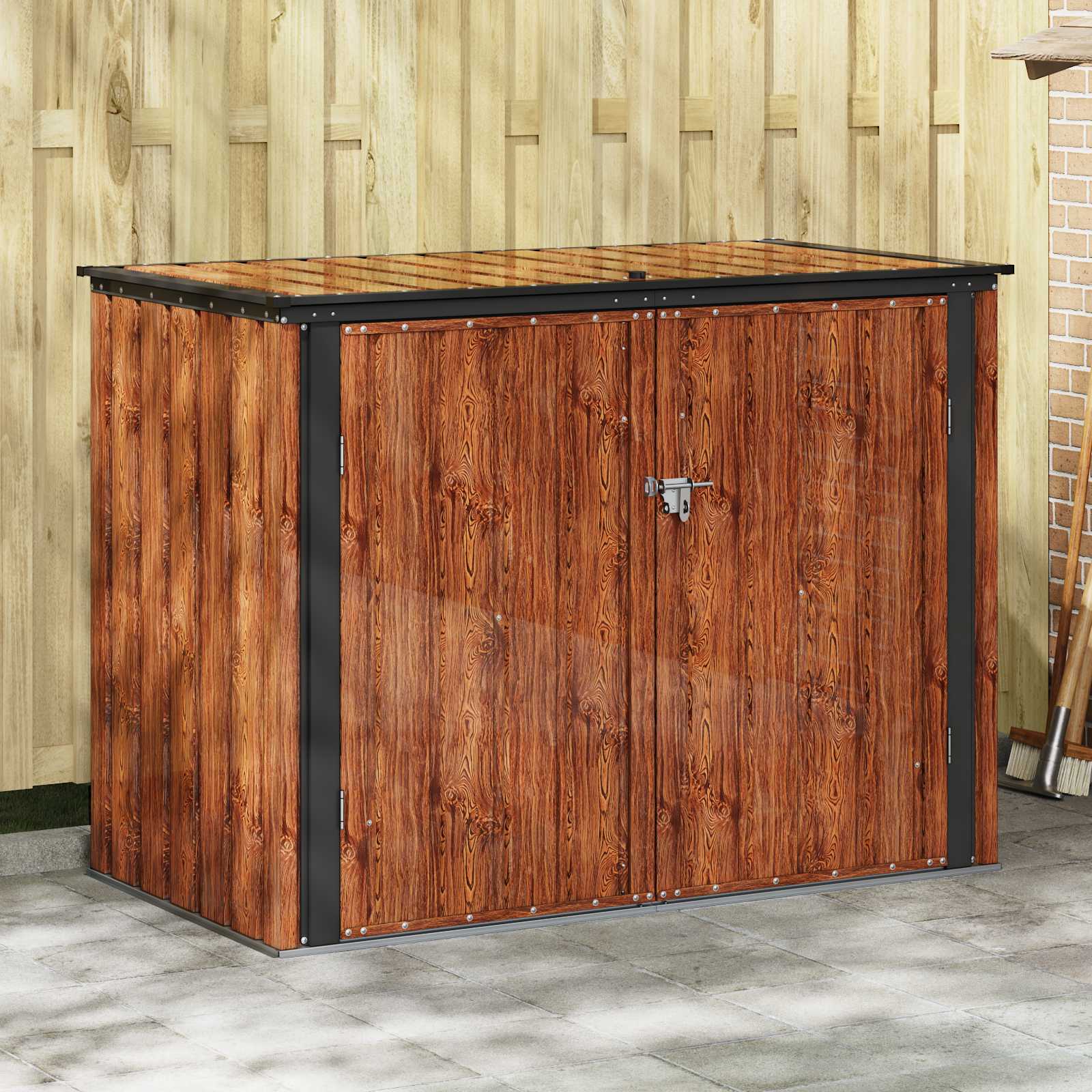 Gartenlagerbox Braun 151,5 x 82 x 110,5 cm Stahl