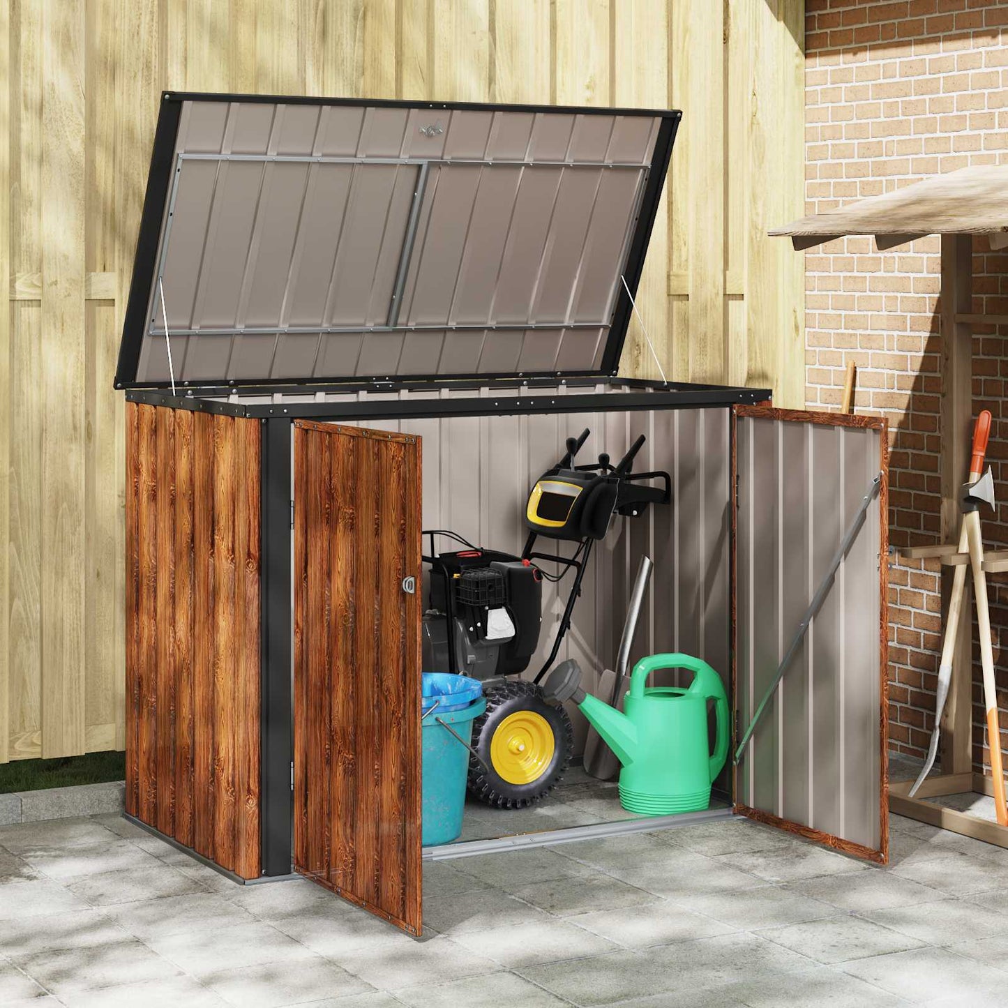 Gartenlagerbox Braun 151,5 x 82 x 110,5 cm Stahl