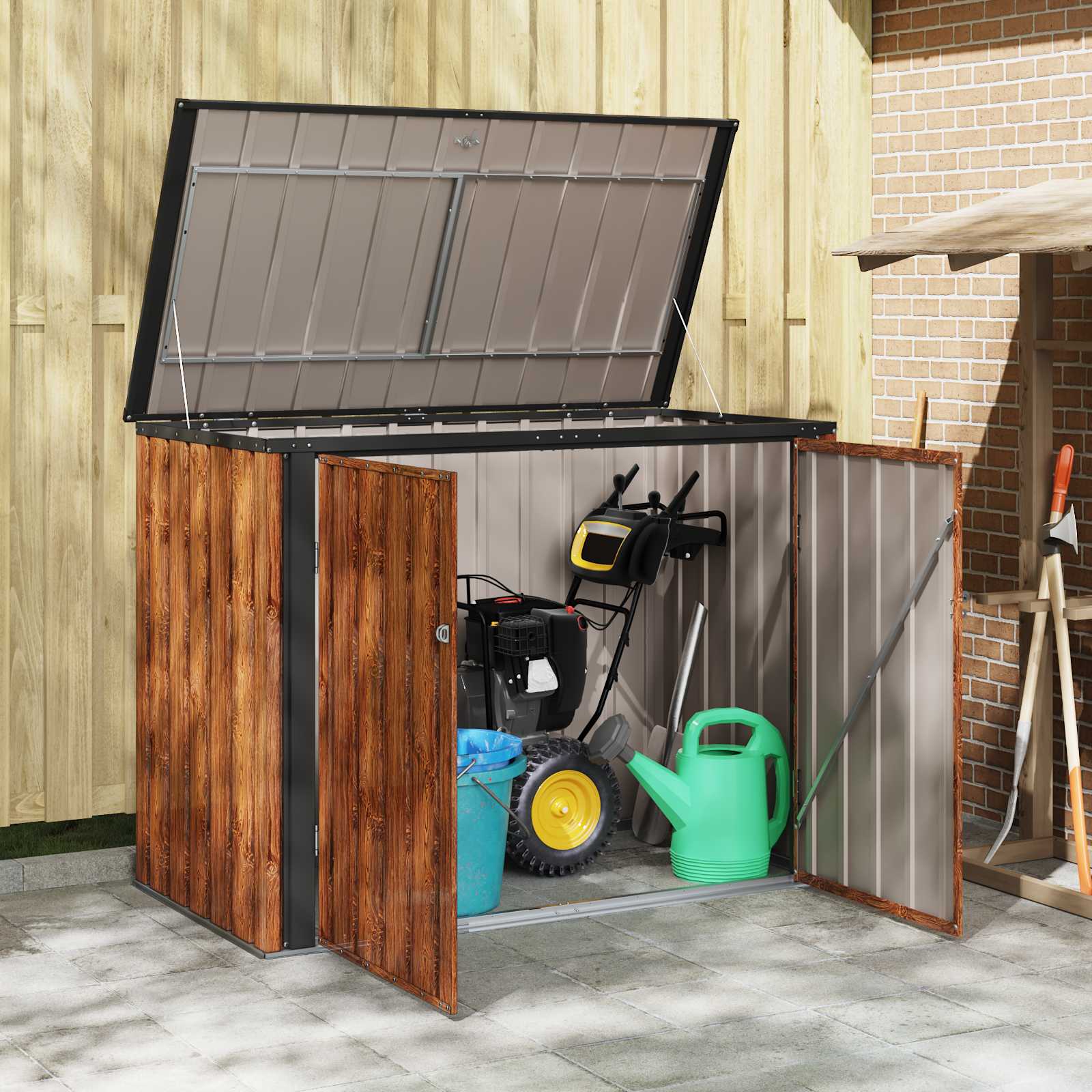 Gartenlagerbox Braun 151,5 x 82 x 110,5 cm Stahl