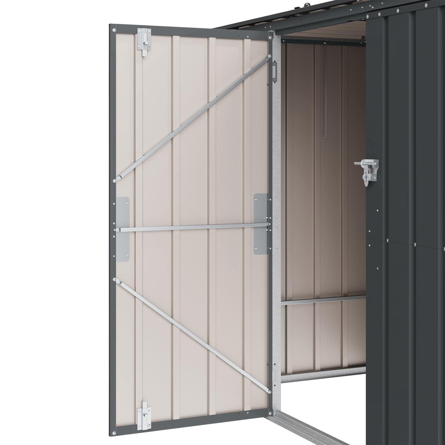 Gartenlagerbox Schwarz 214 x 82 x 132 cm Stahl
