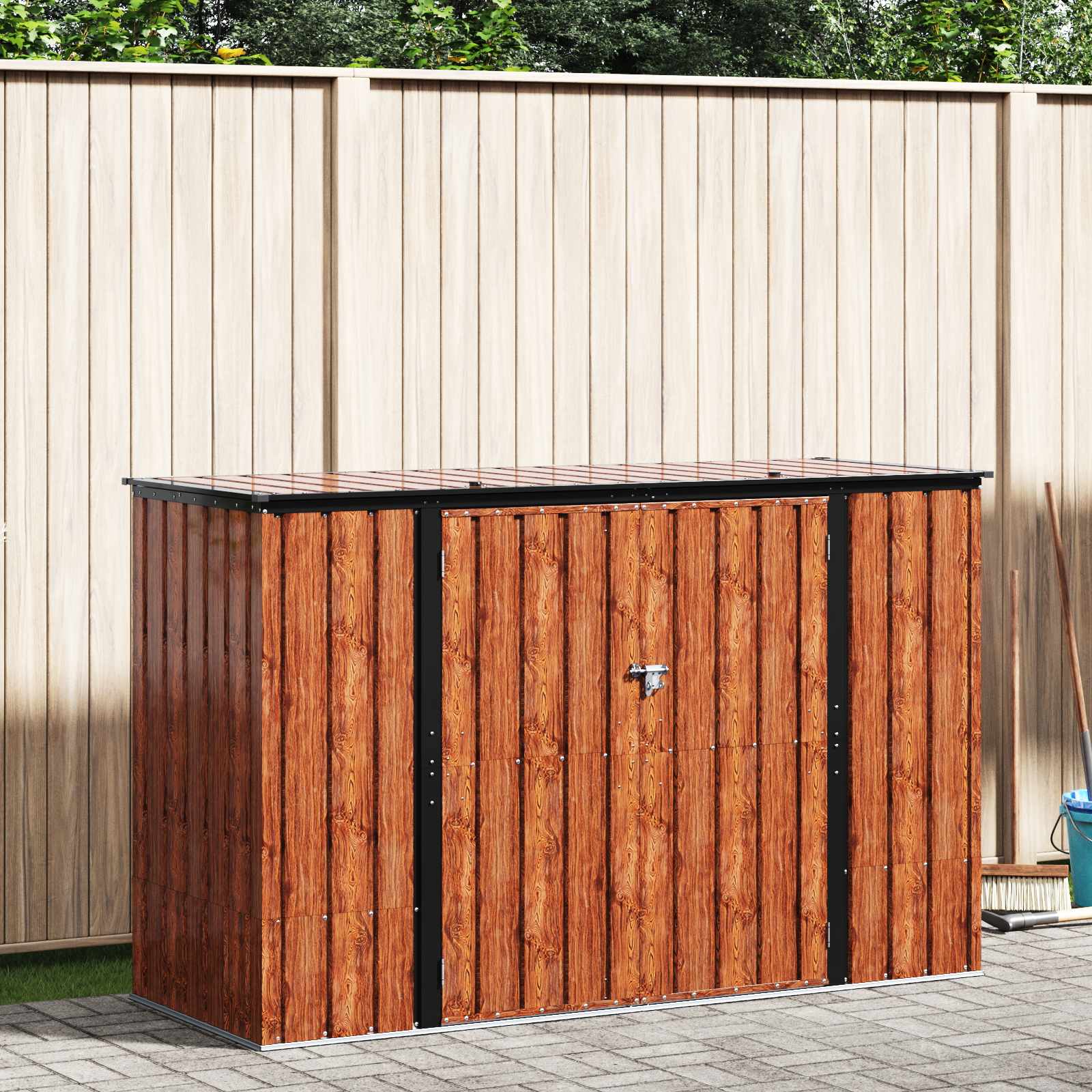 Gartenlagerbox Braun 214 x 82 x 132 cm Stahl