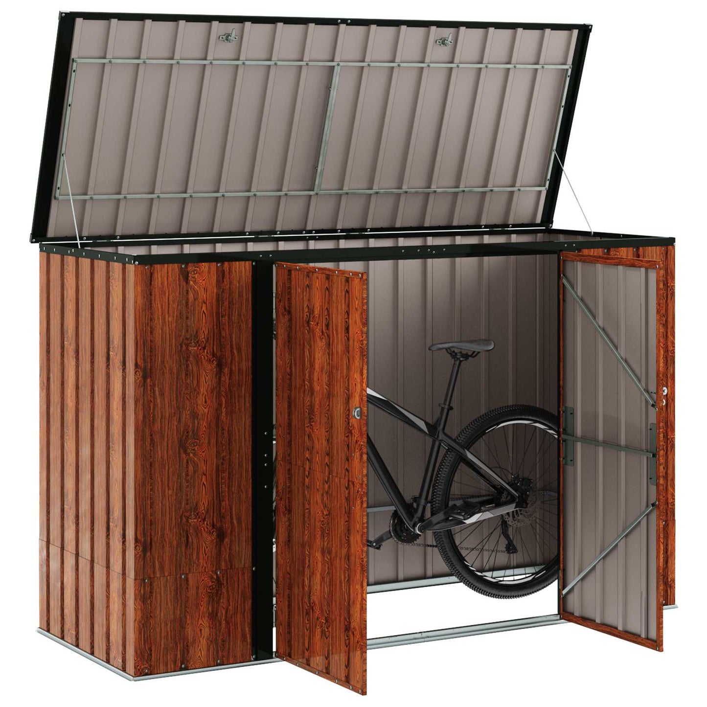 Gartenlagerbox Braun 214 x 82 x 132 cm Stahl