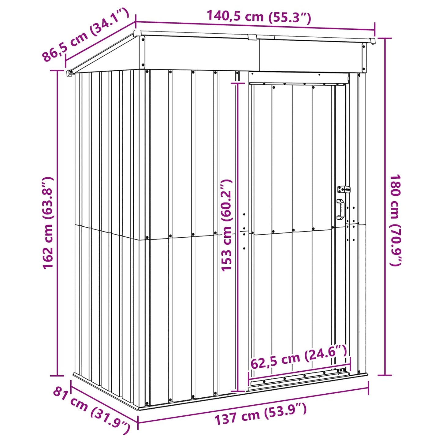 Gartenhütten Braun 137 x 81 x 180 cm Metall