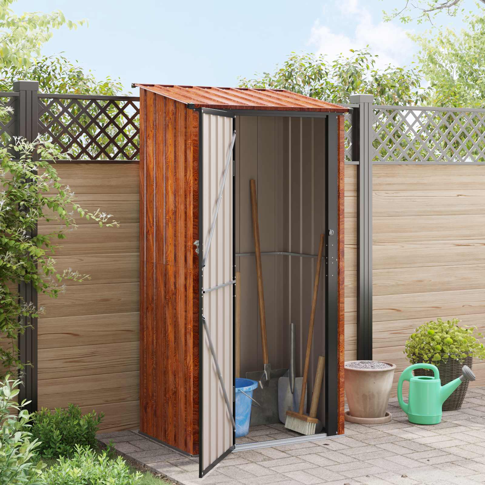 Gartenhütten Braun 103 x 74 x 200 cm Metall