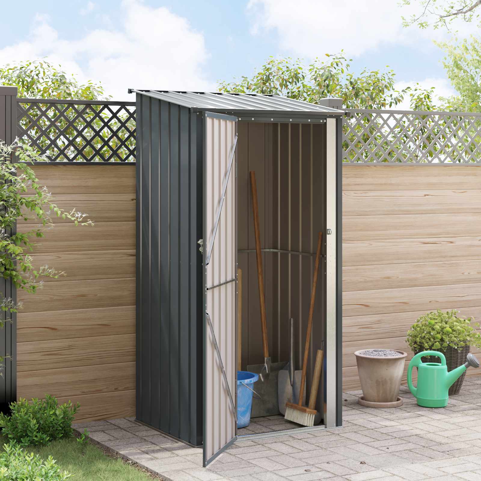 Gartenhütten Anthrazit 103 x 86 x 200 cm Metall