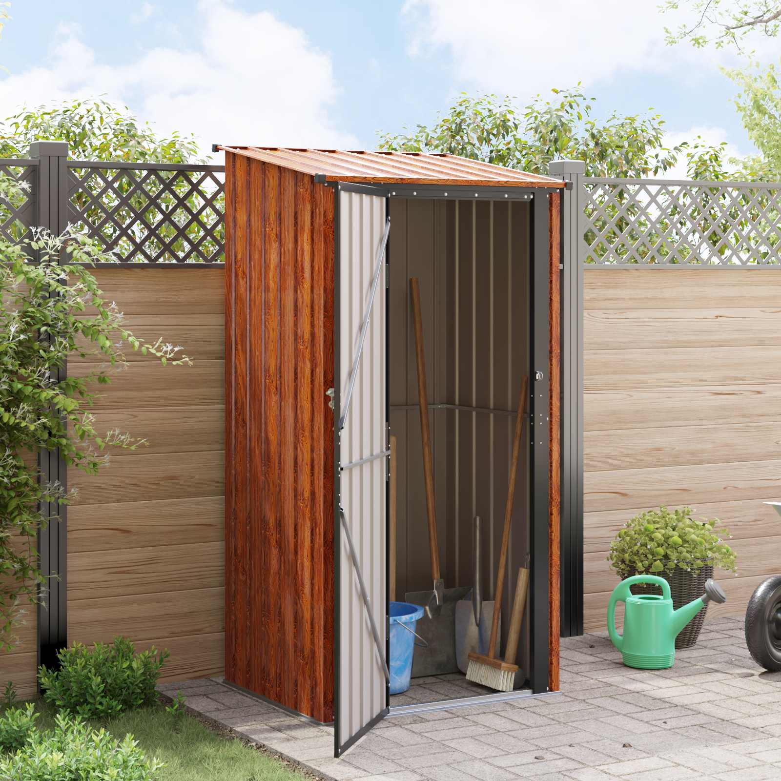 Gartenhütten Braun 103 x 86 x 200 cm Metall