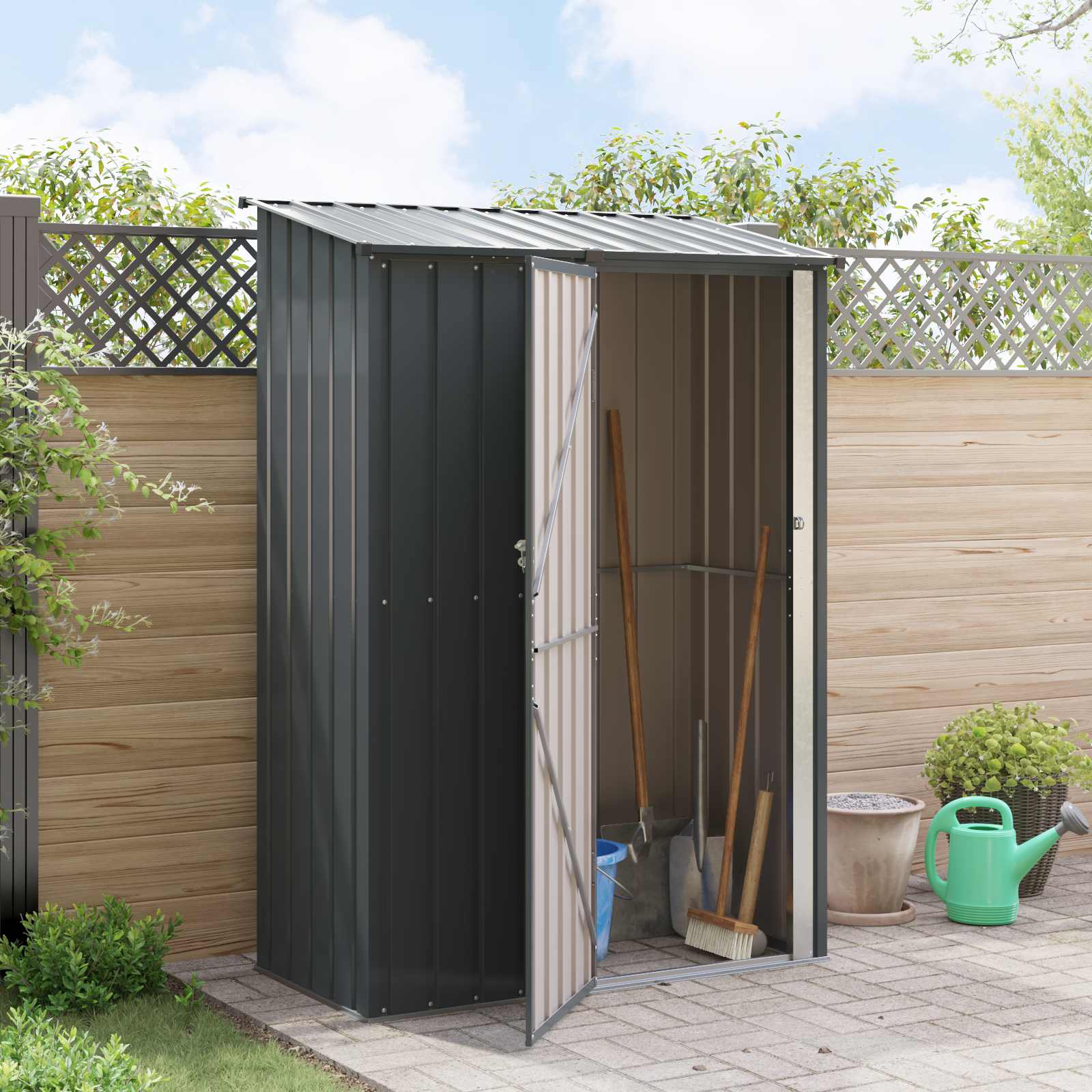Gartenhütten Anthrazit 140,5 x 74 x 200 cm Metall