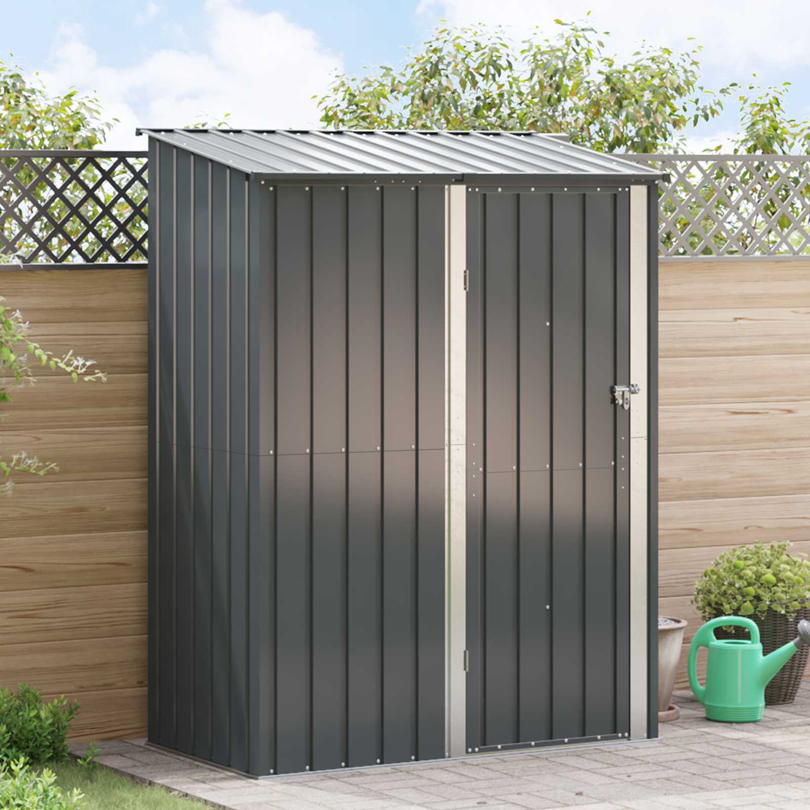 Gartenhütten Anthrazit 153,5 x 86 x 200 cm Metall