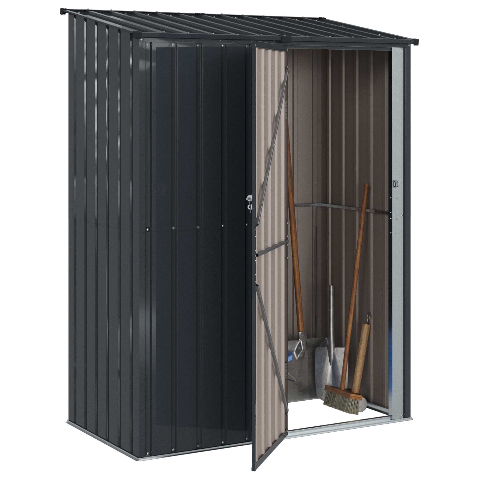 Gartenhütten Anthrazit 153,5 x 86 x 200 cm Metall