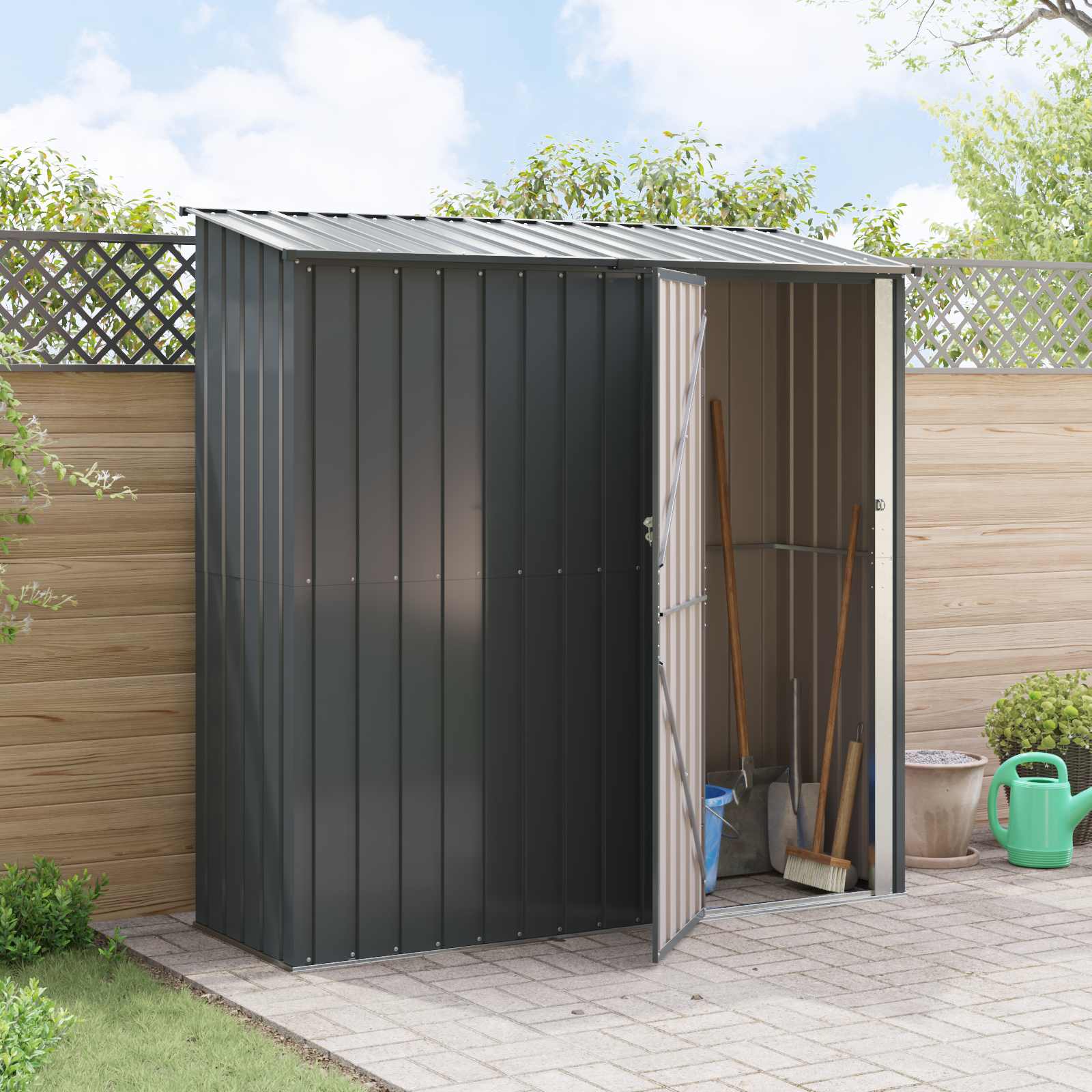Gartenhütten Anthrazit 203,5 x 73 x 200 cm Metall