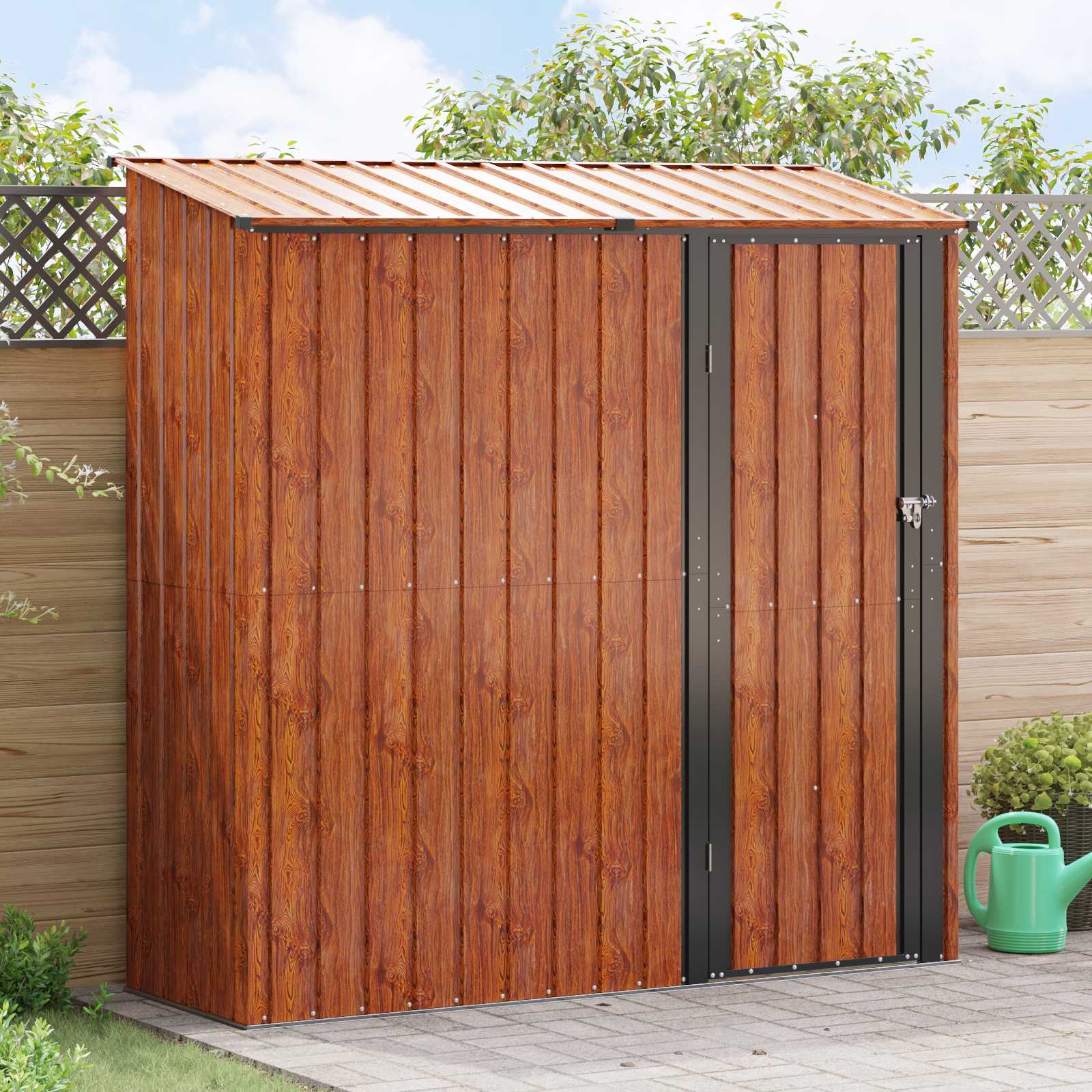 Gartenhütten Braun 203,5 x 73 x 200 cm Metall