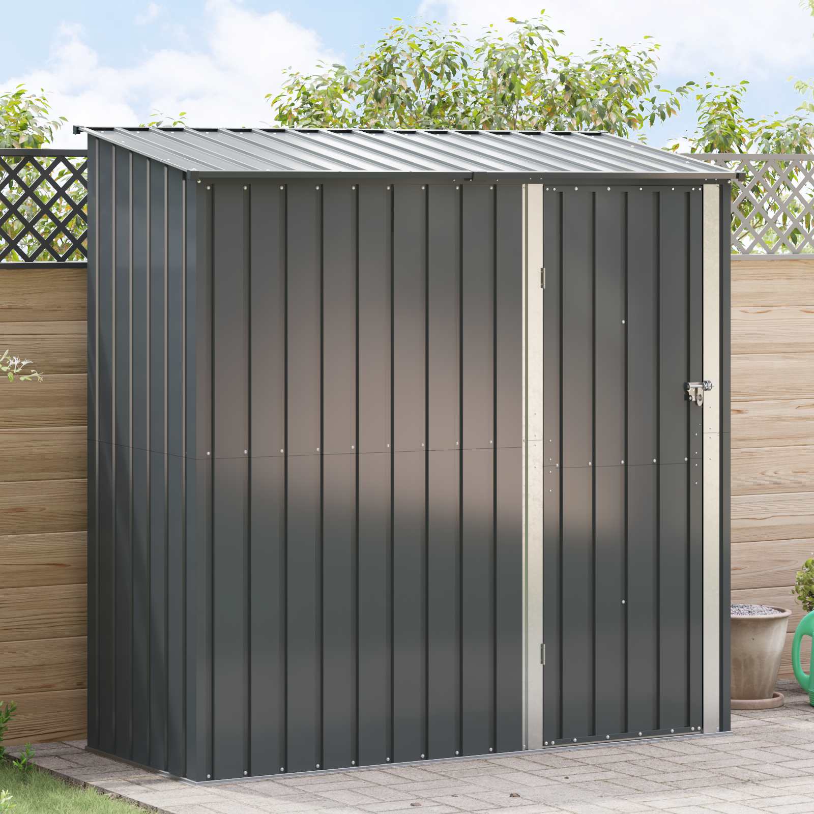 Gartenhütten Anthrazit 203 x 85,5 x 200 cm Metall