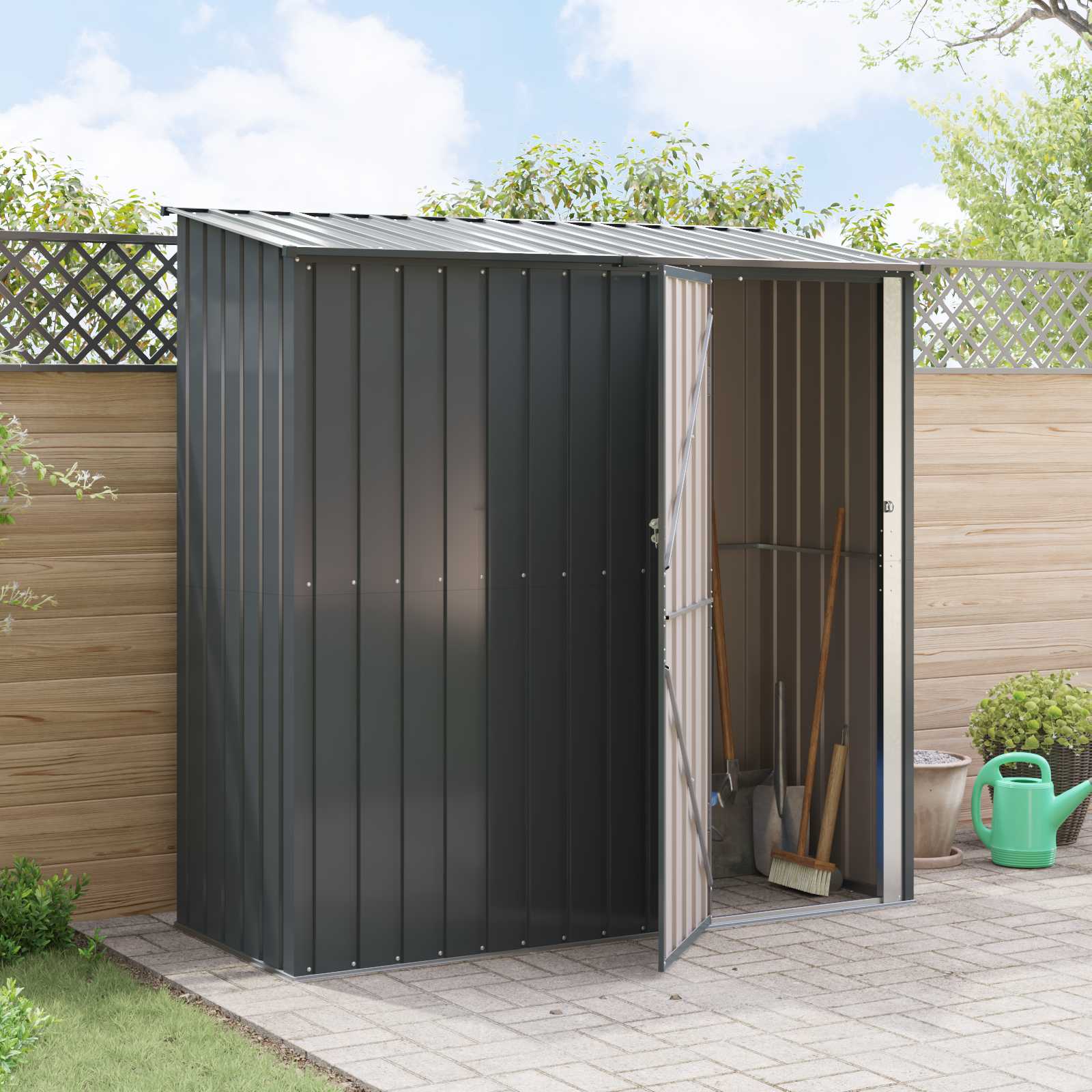 Gartenhütten Anthrazit 203 x 85,5 x 200 cm Metall