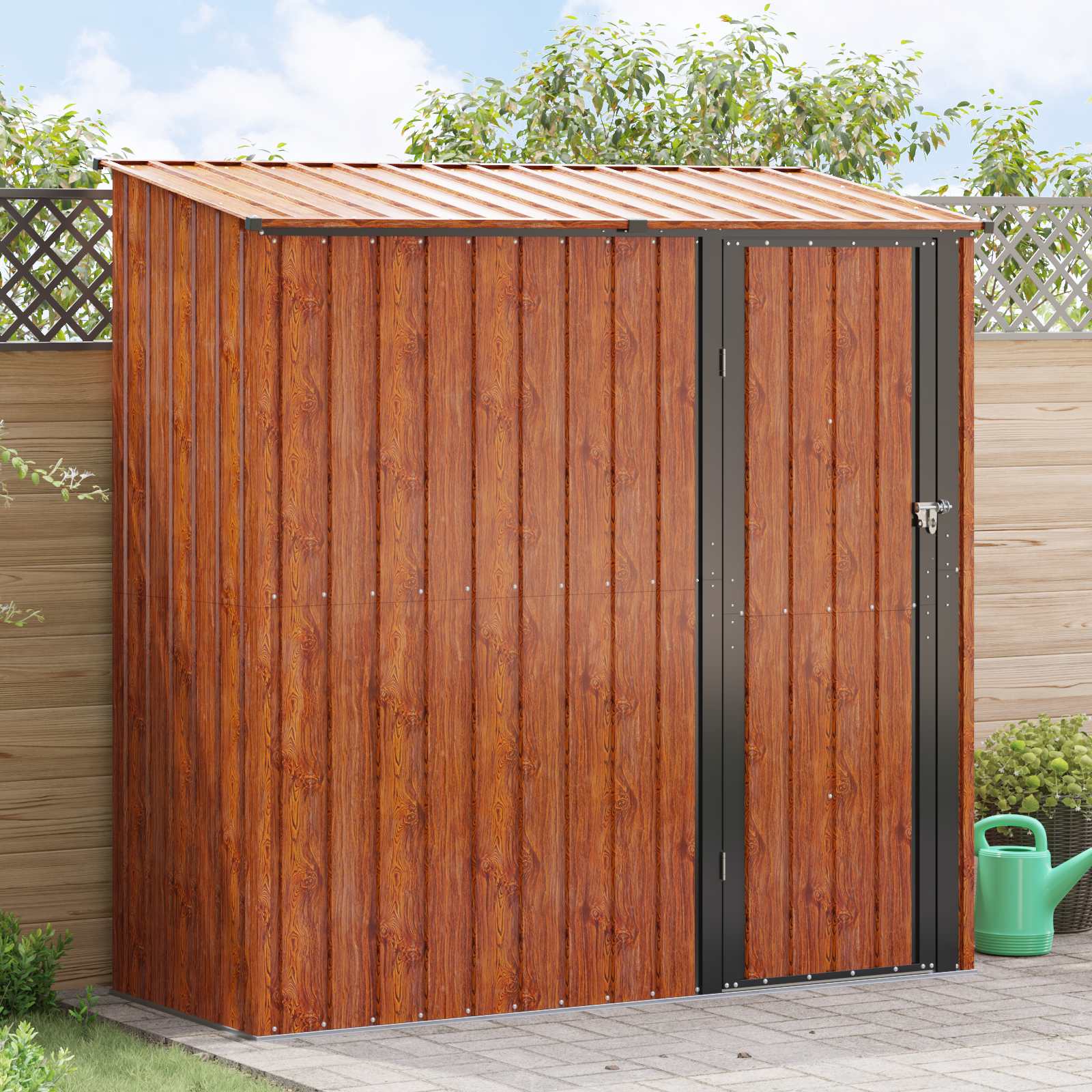 Gartenhütten Braun 203 x 85,5 x 200 cm Metall