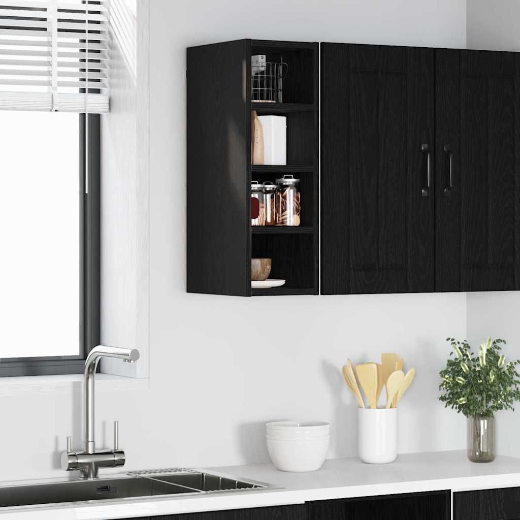 Hängeschrank Schwarz Eichen-Optik 20 x 29,5 x 60 cm