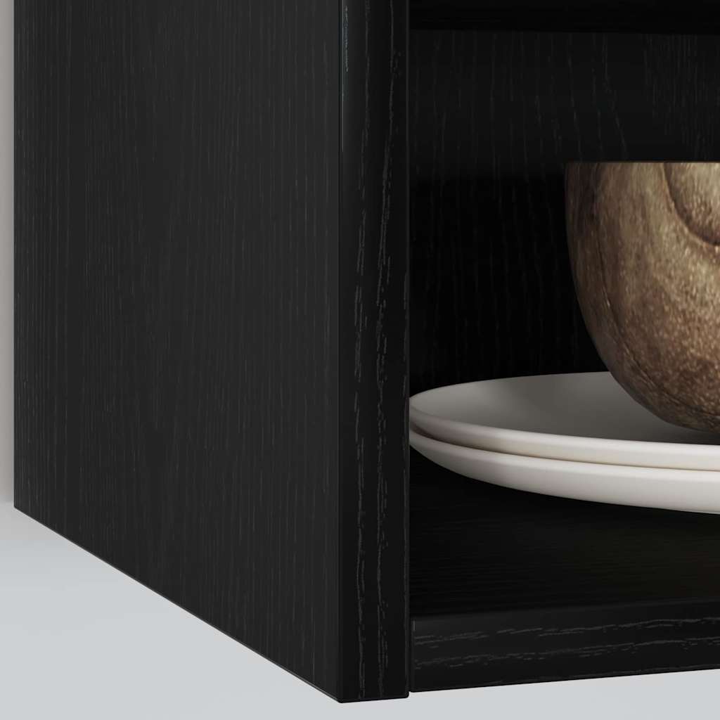 Hängeschrank Schwarz Eichen-Optik 40 x 29,5 x 60 cm