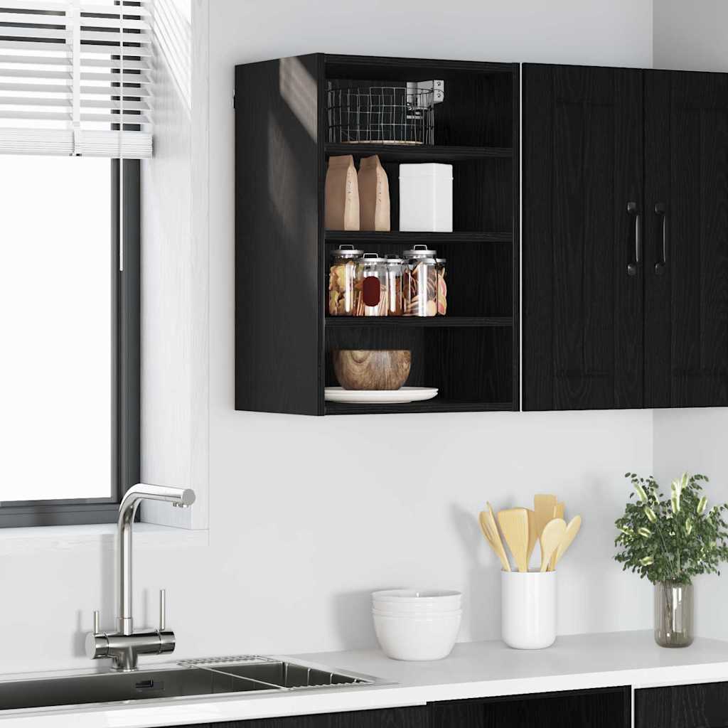 Hängeschrank Schwarz Eichen-Optik 40 x 29,5 x 60 cm