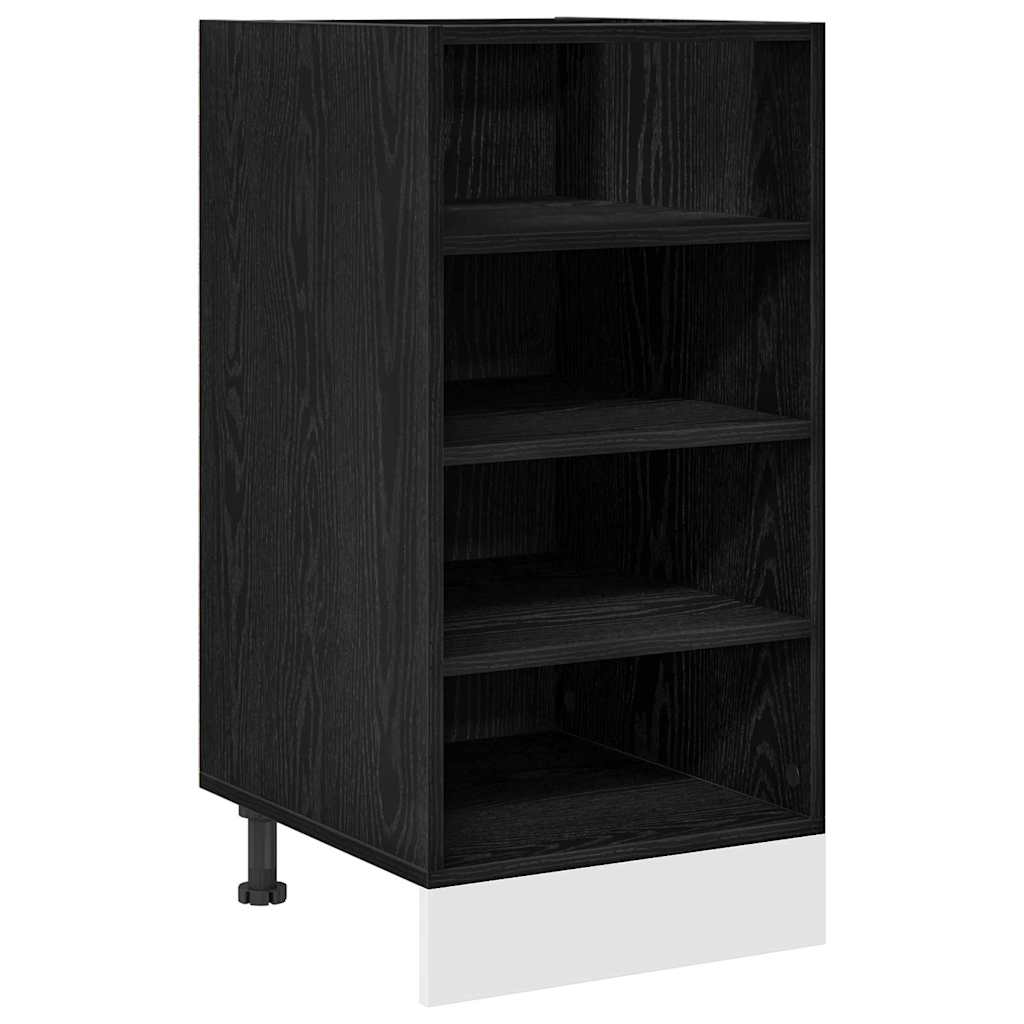 Küchenunterschrank Schwarz Eichen-Optik 40 x 44,5 x 81,5 cm