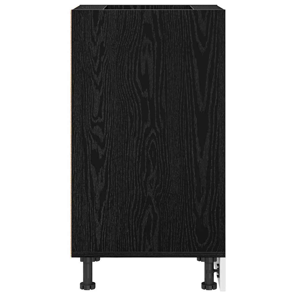 Küchenunterschrank Schwarz Eichen-Optik 40 x 44,5 x 81,5 cm