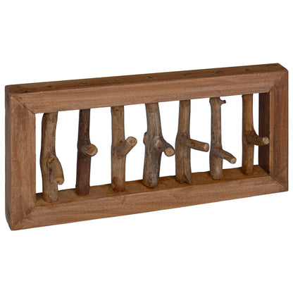 Mantelhaken Natur 50 x 10 x 25 cm Massives Mahagoni Holz