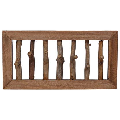 Mantelhaken Natur 50 x 10 x 25 cm Massives Mahagoni Holz