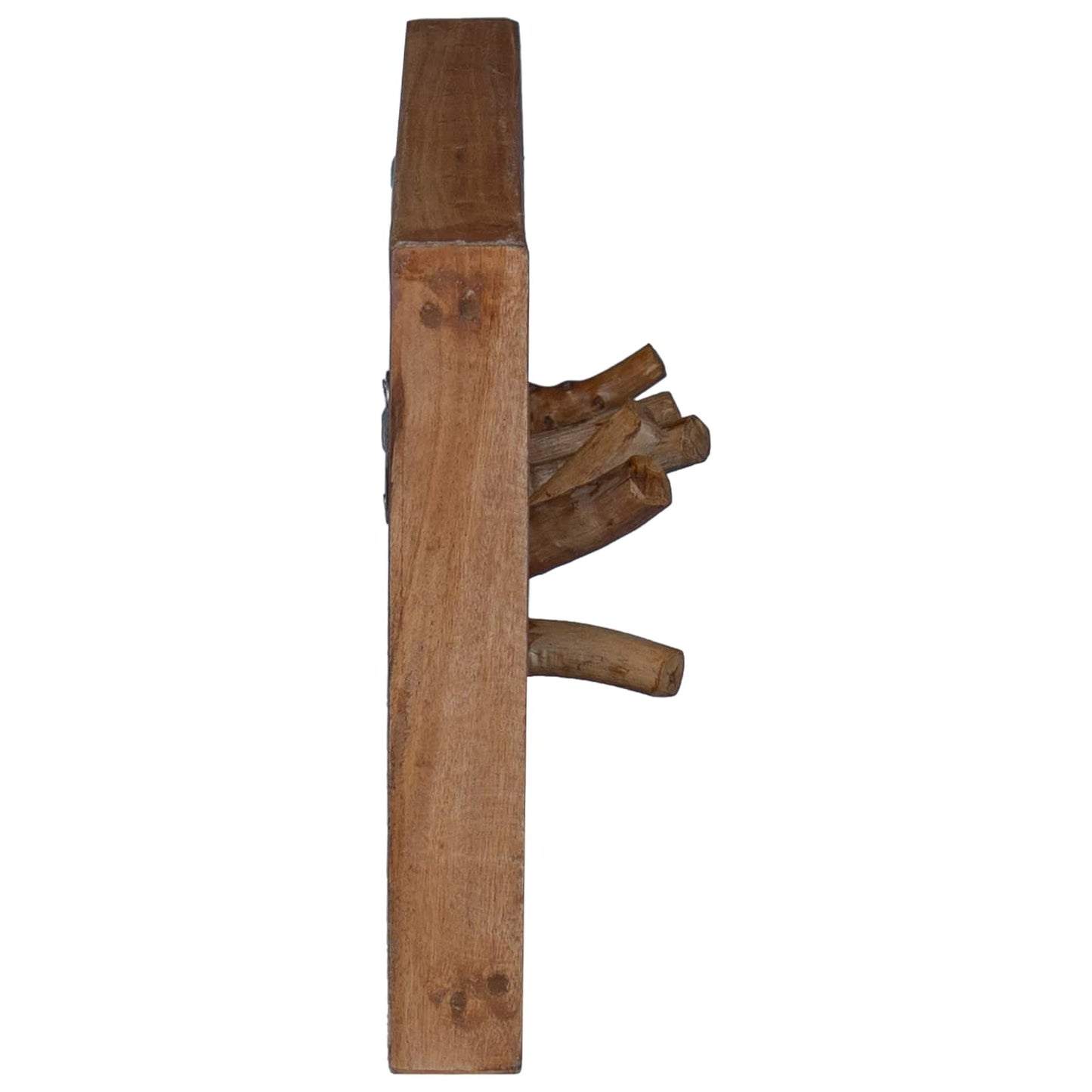 Mantelhaken Natur 50 x 10 x 25 cm Massives Mahagoni Holz
