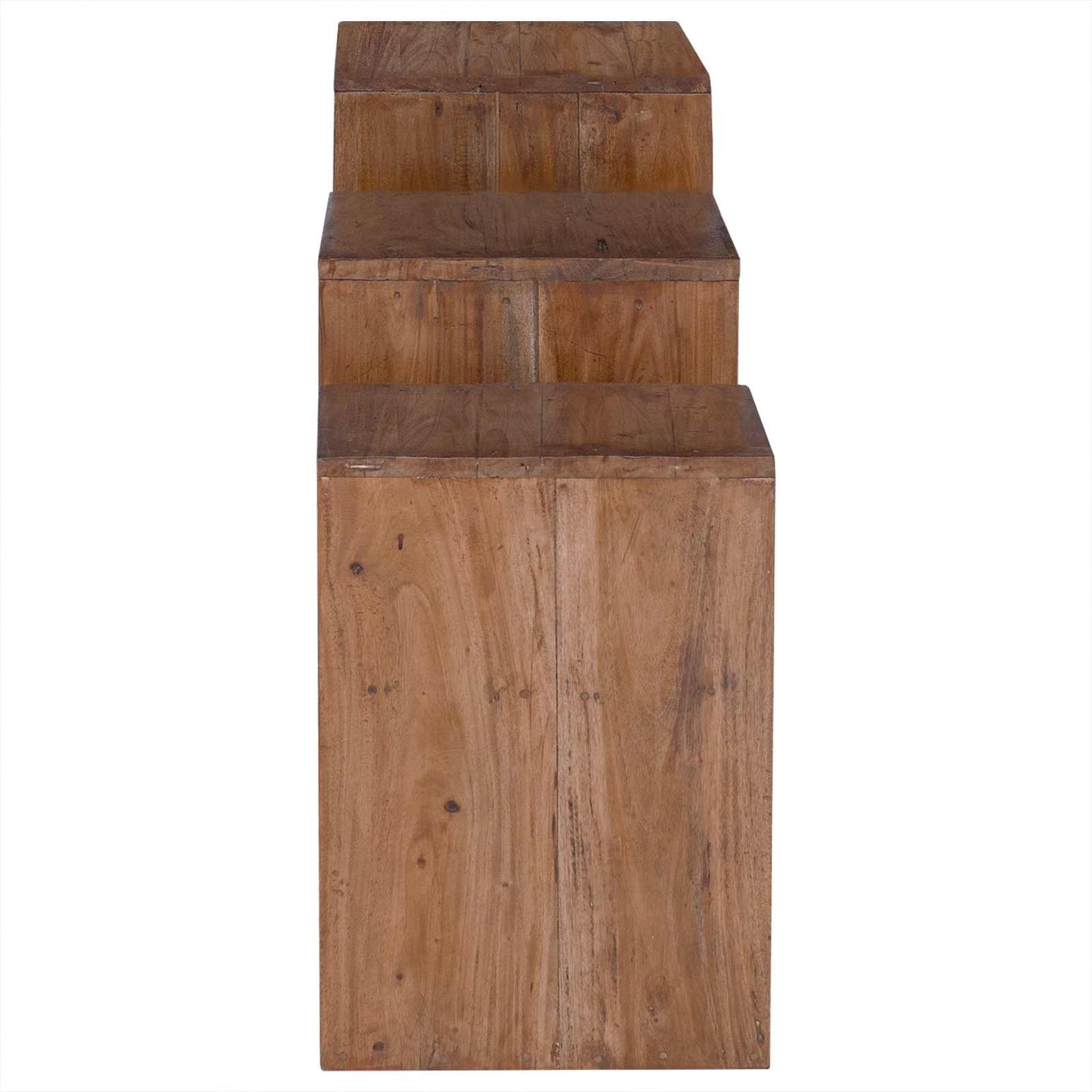 Akzenttisch mit Regal 3 stk. Braun Massives Mahagoni Holz