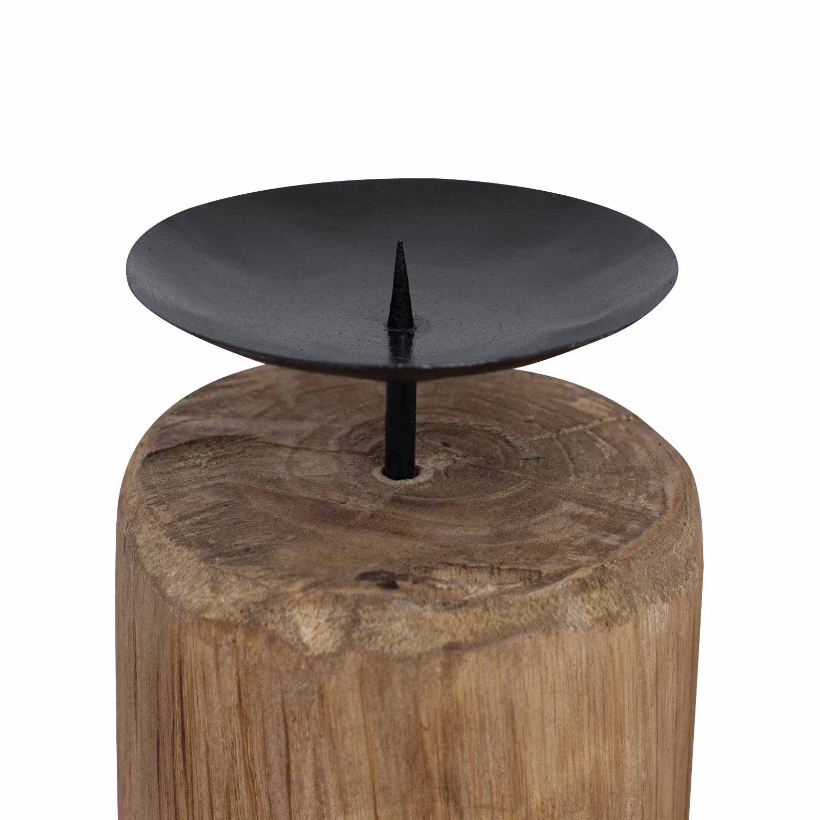 Kerzenhalter 3 stk. Natur Massivholz Teak