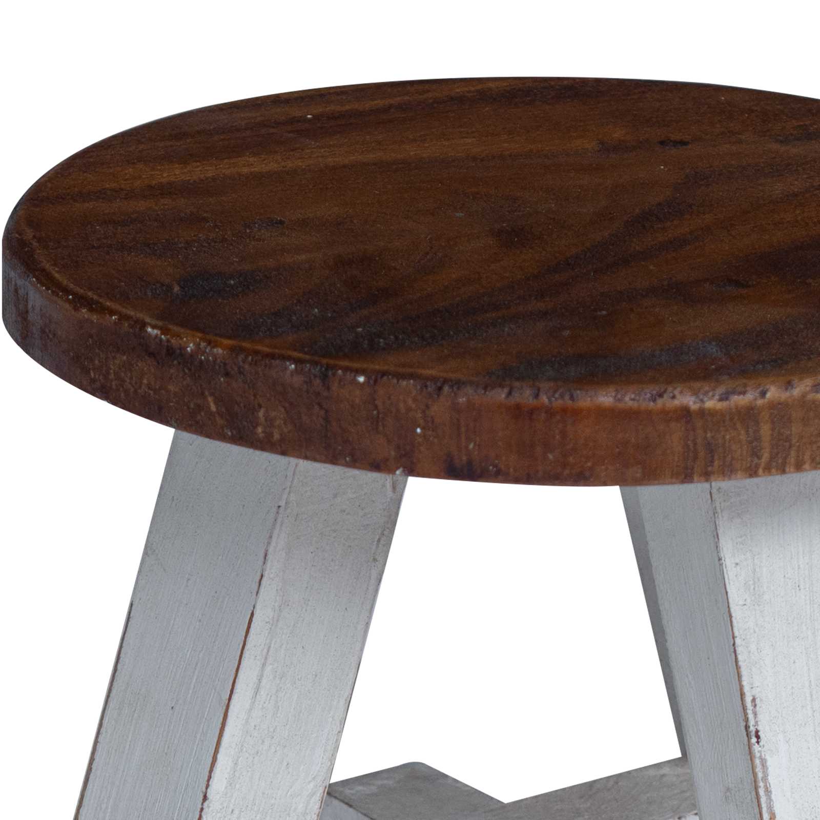Hocker Natur 22 x 22 x 24 cm Mahagoni Holz