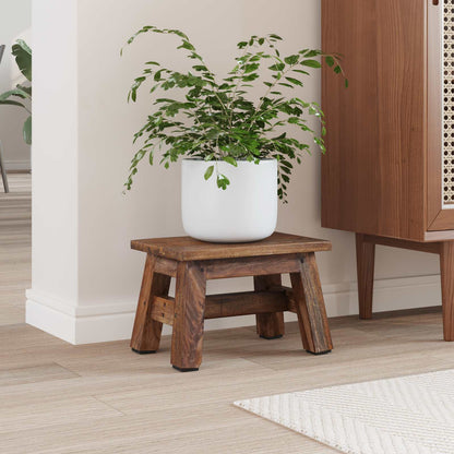 Hocker Natur 30 x 20 x 20 cm Mahagoni Holz