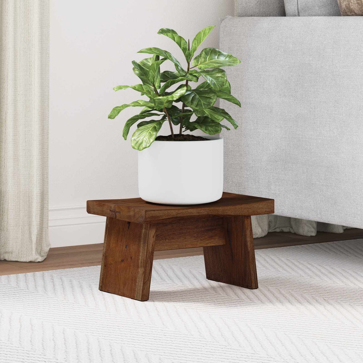 Hocker Natur 29 x 20 x 17 cm Mahagoni Holz