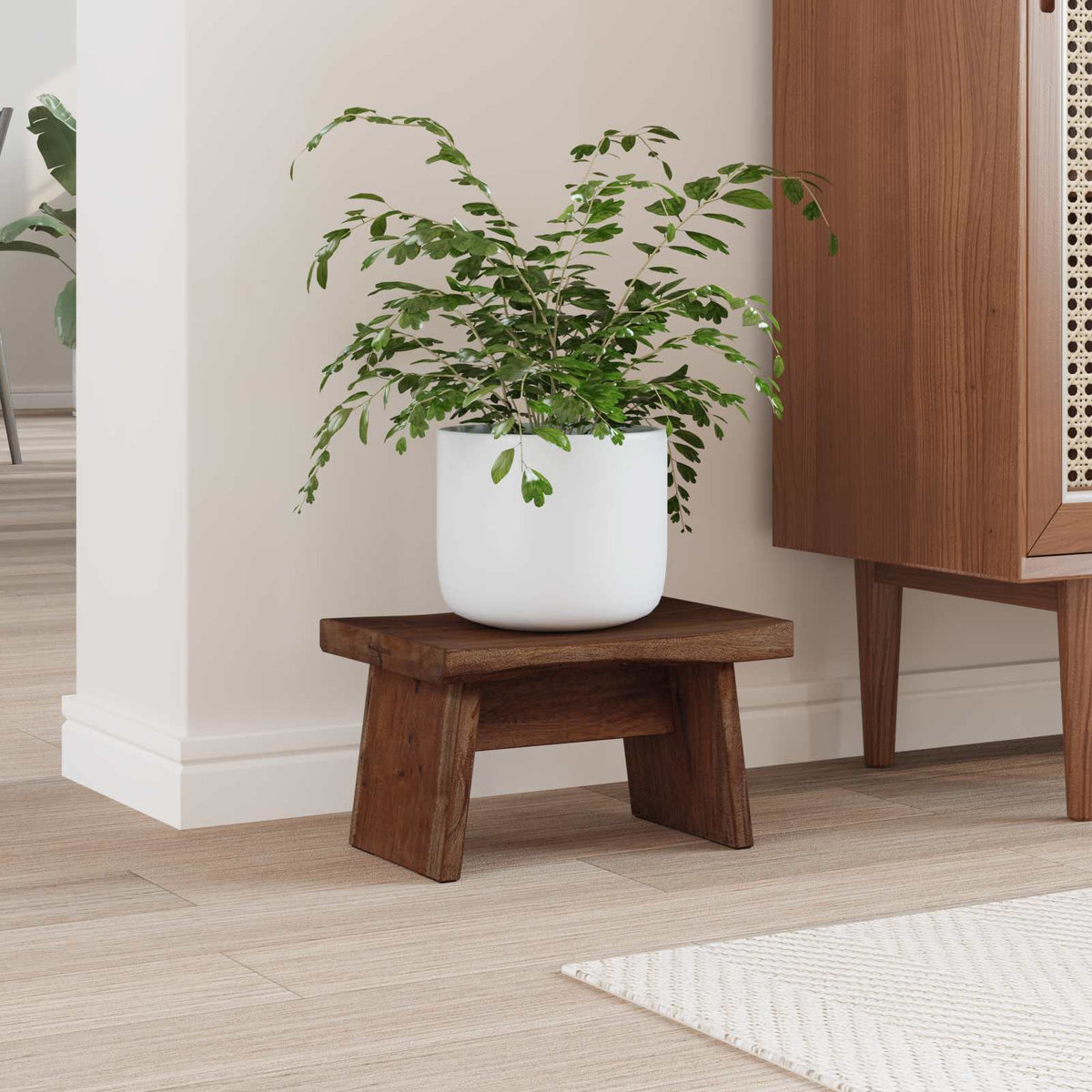 Hocker Natur 29 x 20 x 17 cm Mahagoni Holz