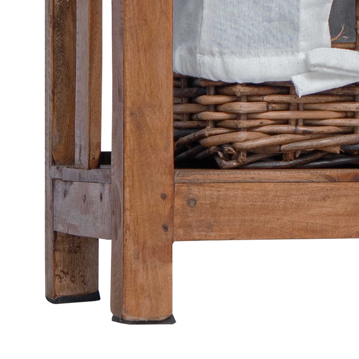 Beistelltisch Braun 38 x 28 x 35 cm Massivholz Mahagoni