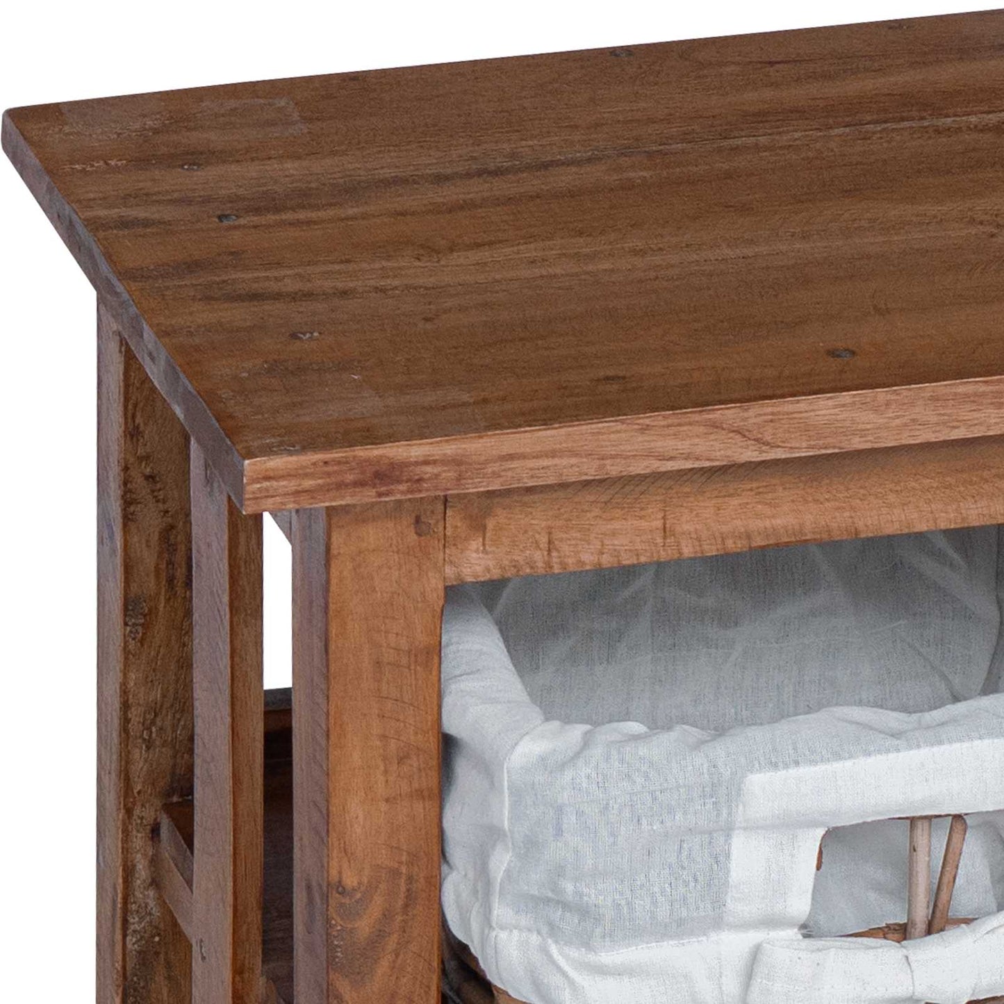 Beistelltisch Braun 38 x 28 x 50 cm Massivholz Mahagoni