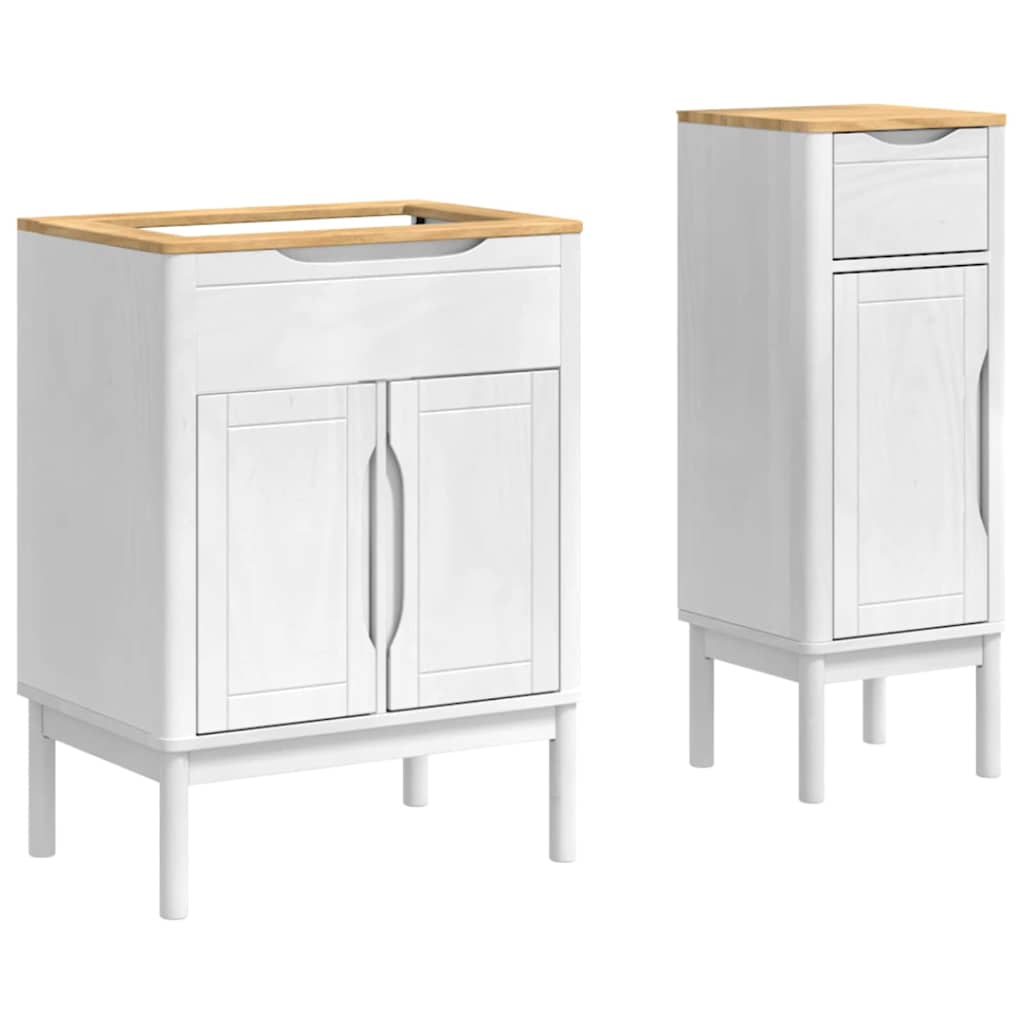 Badezimmermöbel-Set FLORO 2 stk. Weiß 60 x 40 x 80 cm