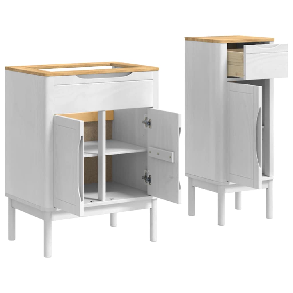 Badezimmermöbel-Set FLORO 2 stk. Weiß 60 x 40 x 80 cm