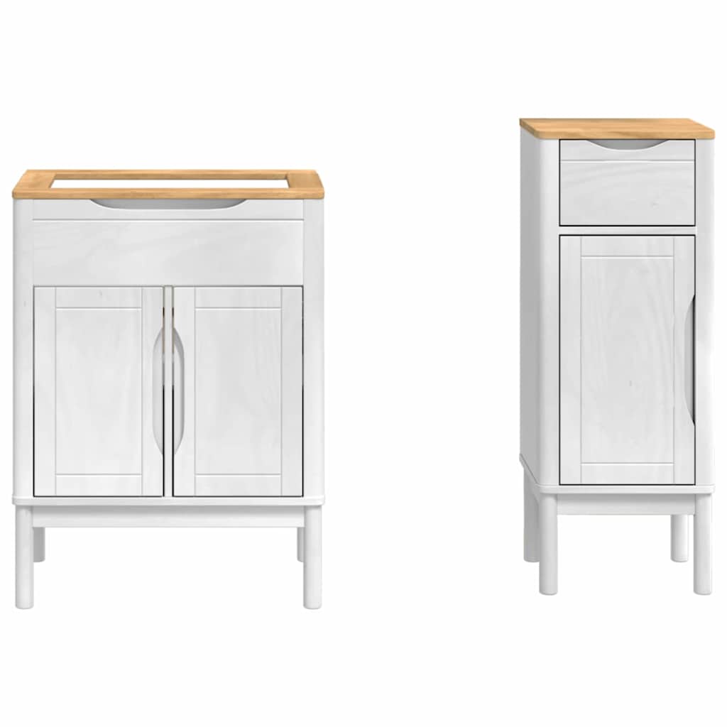 Badezimmermöbel-Set FLORO 2 stk. Weiß 60 x 40 x 80 cm