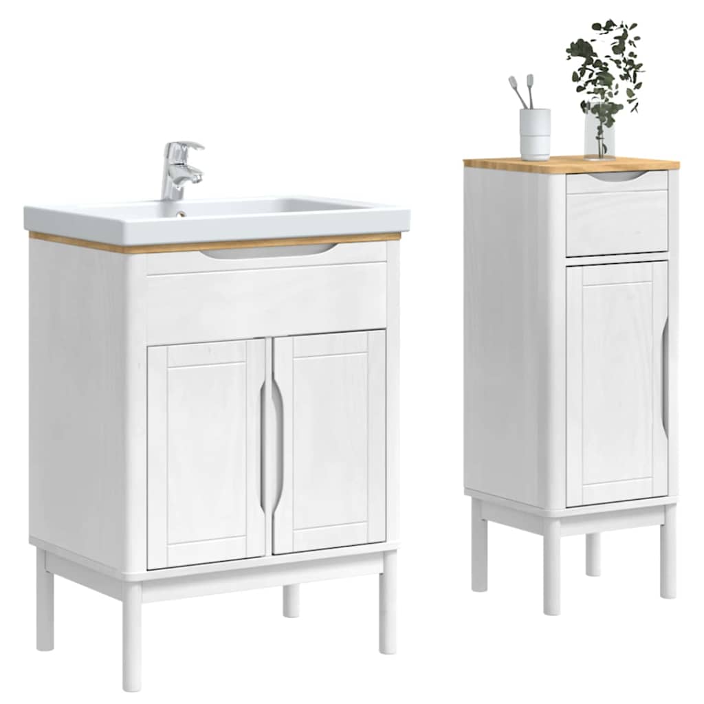 Badezimmermöbel-Set FLORO 2 stk. Weiß 60 x 40 x 80 cm
