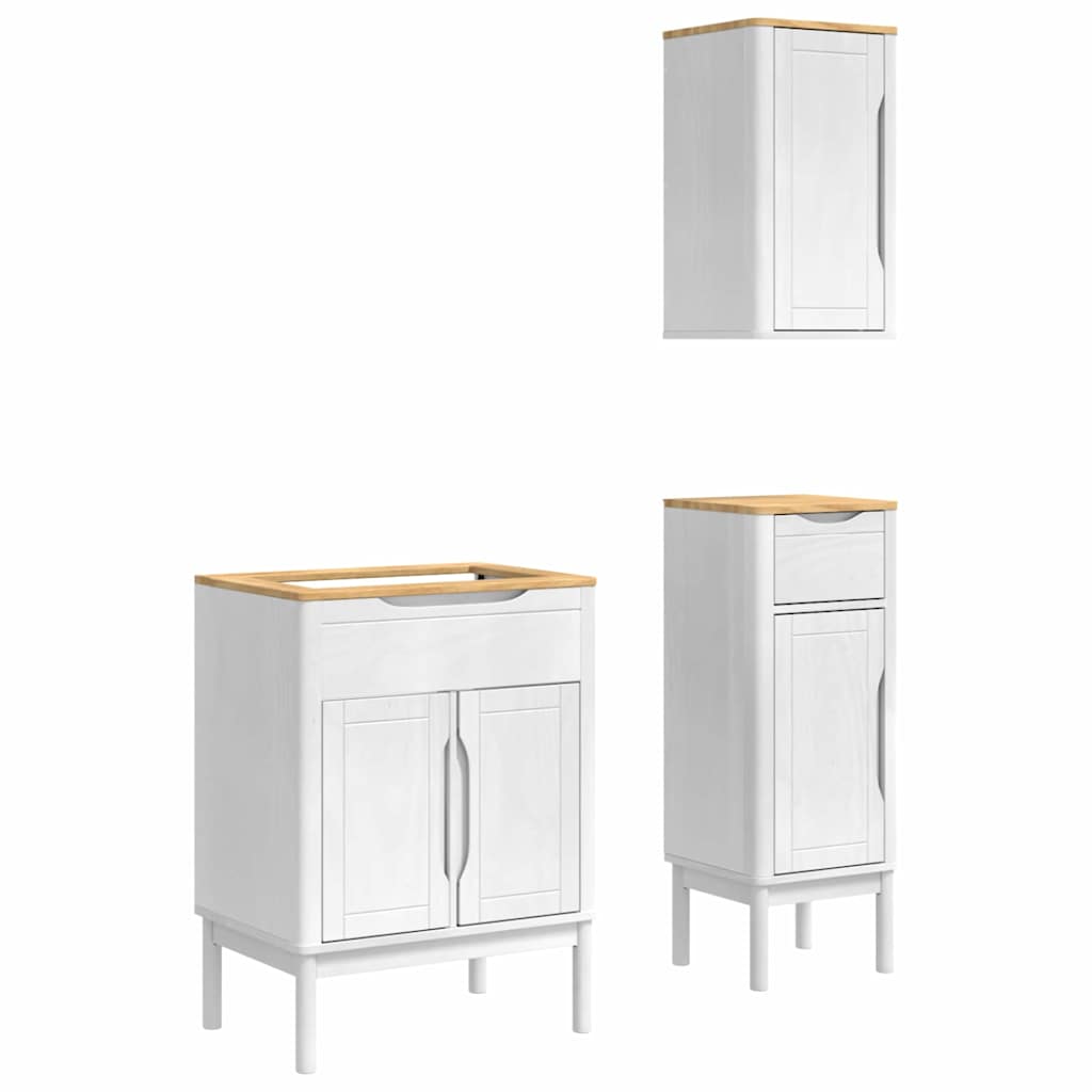 Badezimmermöbel-Set FLORO 3 stk. Weiß 60 x 40 x 80 cm