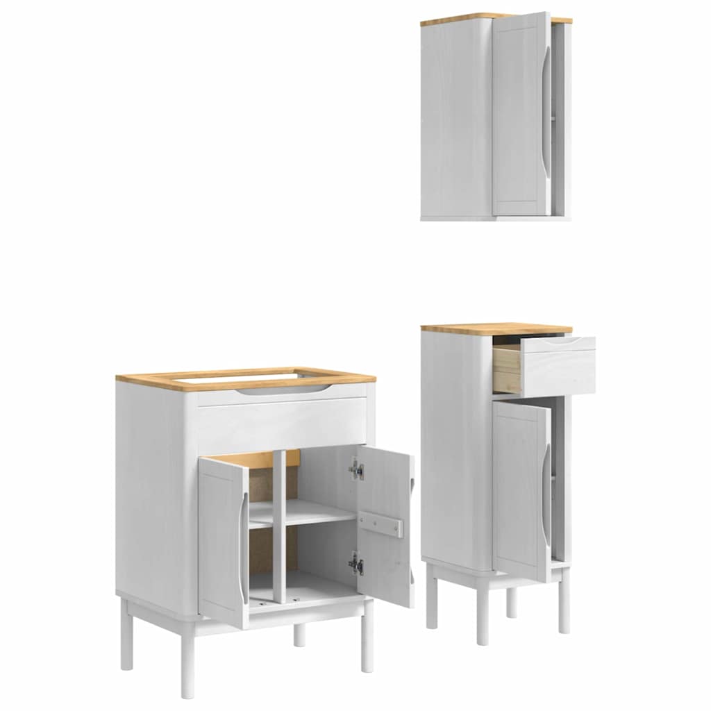 Badezimmermöbel-Set FLORO 3 stk. Weiß 60 x 40 x 80 cm