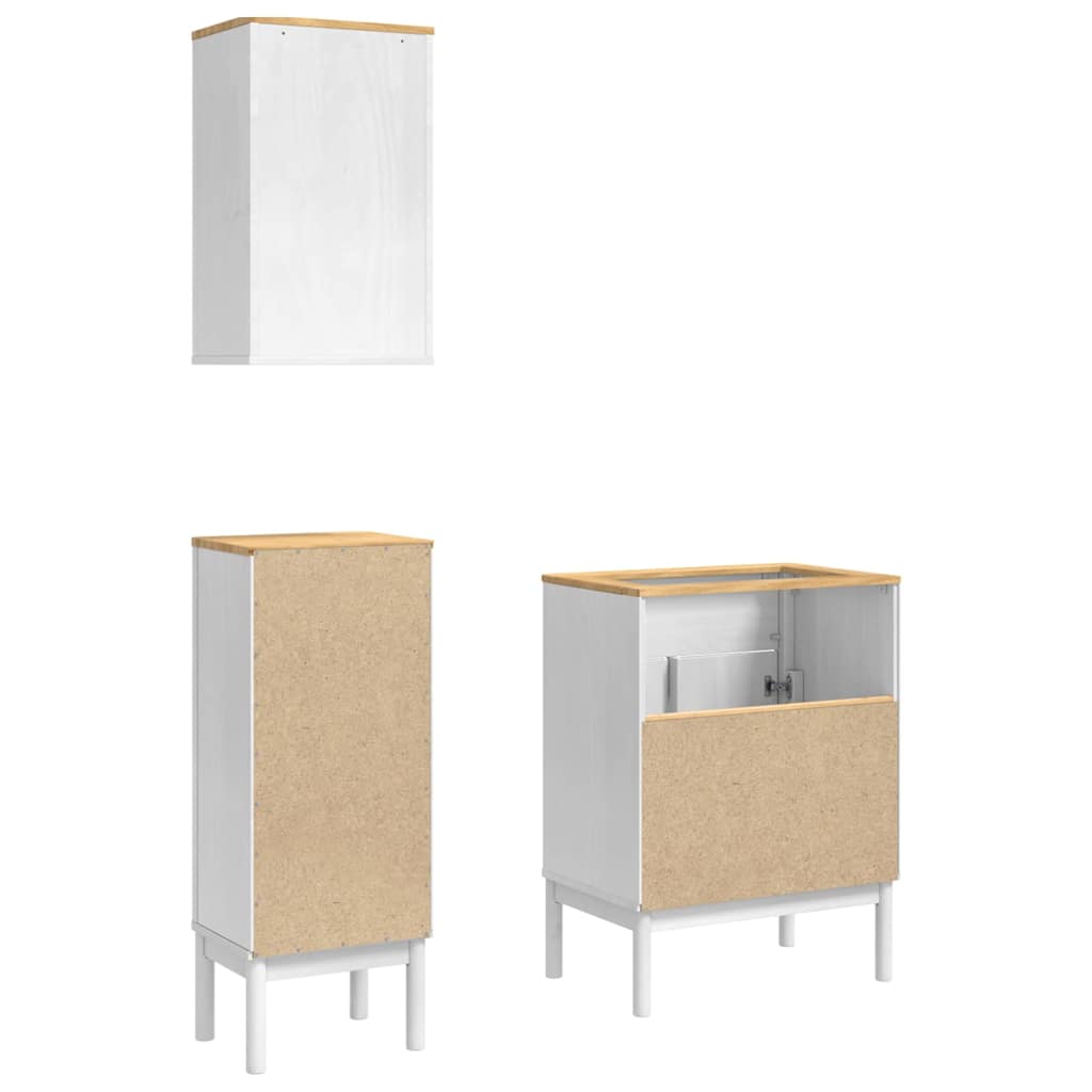 Badezimmermöbel-Set FLORO 3 stk. Weiß 60 x 40 x 80 cm